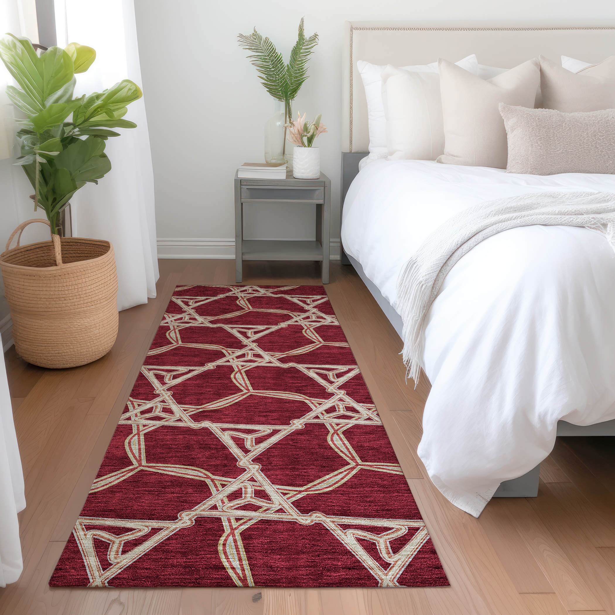 Addison Rugs ACN959BN2X8 Chantille ACN959BN 2 x 7 (ft) Burgundy Rectangular Indoor/Outdoor Geometric Machine washable Pet Friendly Runner rug