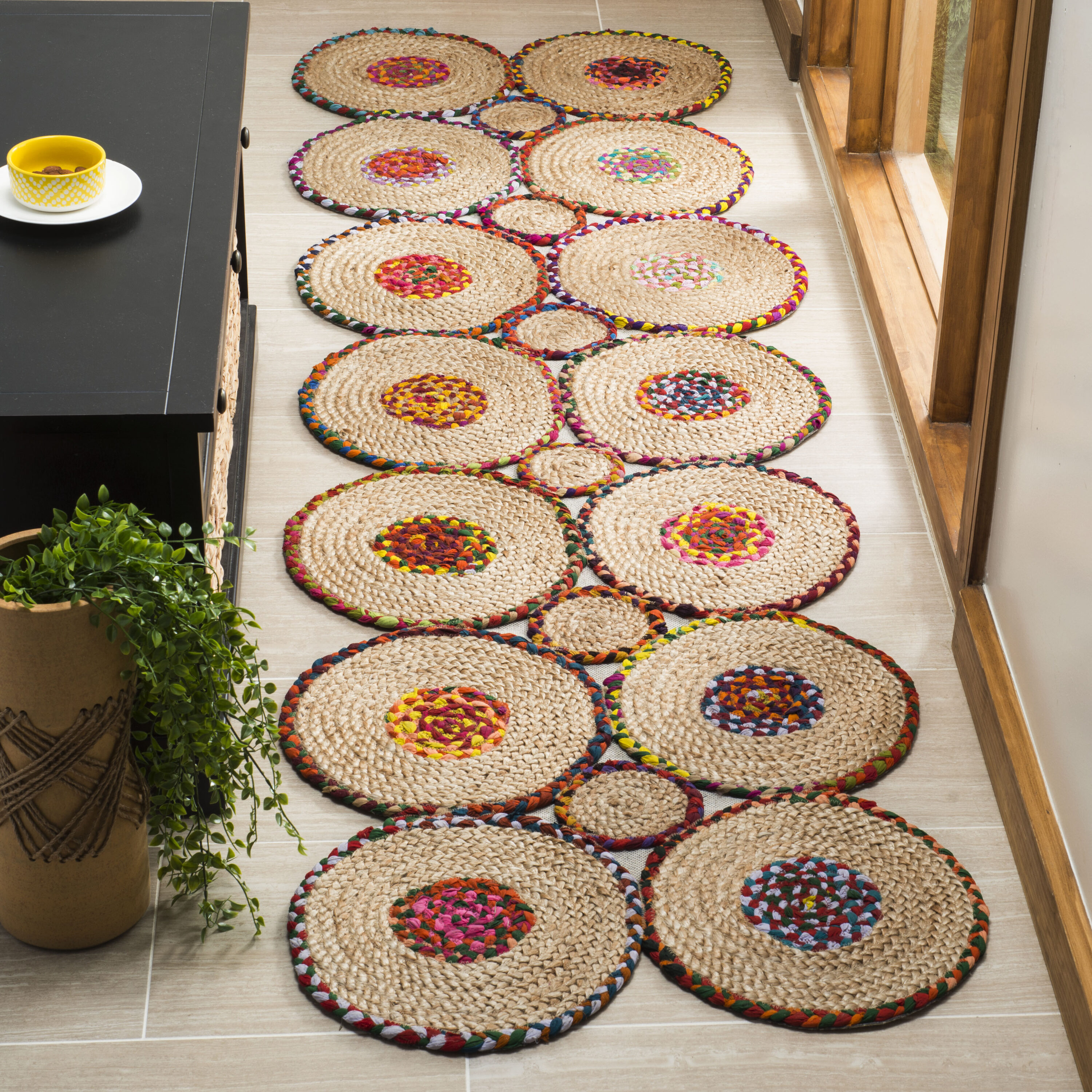  Cape Cod 306 Red/Natural Bohemian 2ft-3in x 8ft Runner Rug