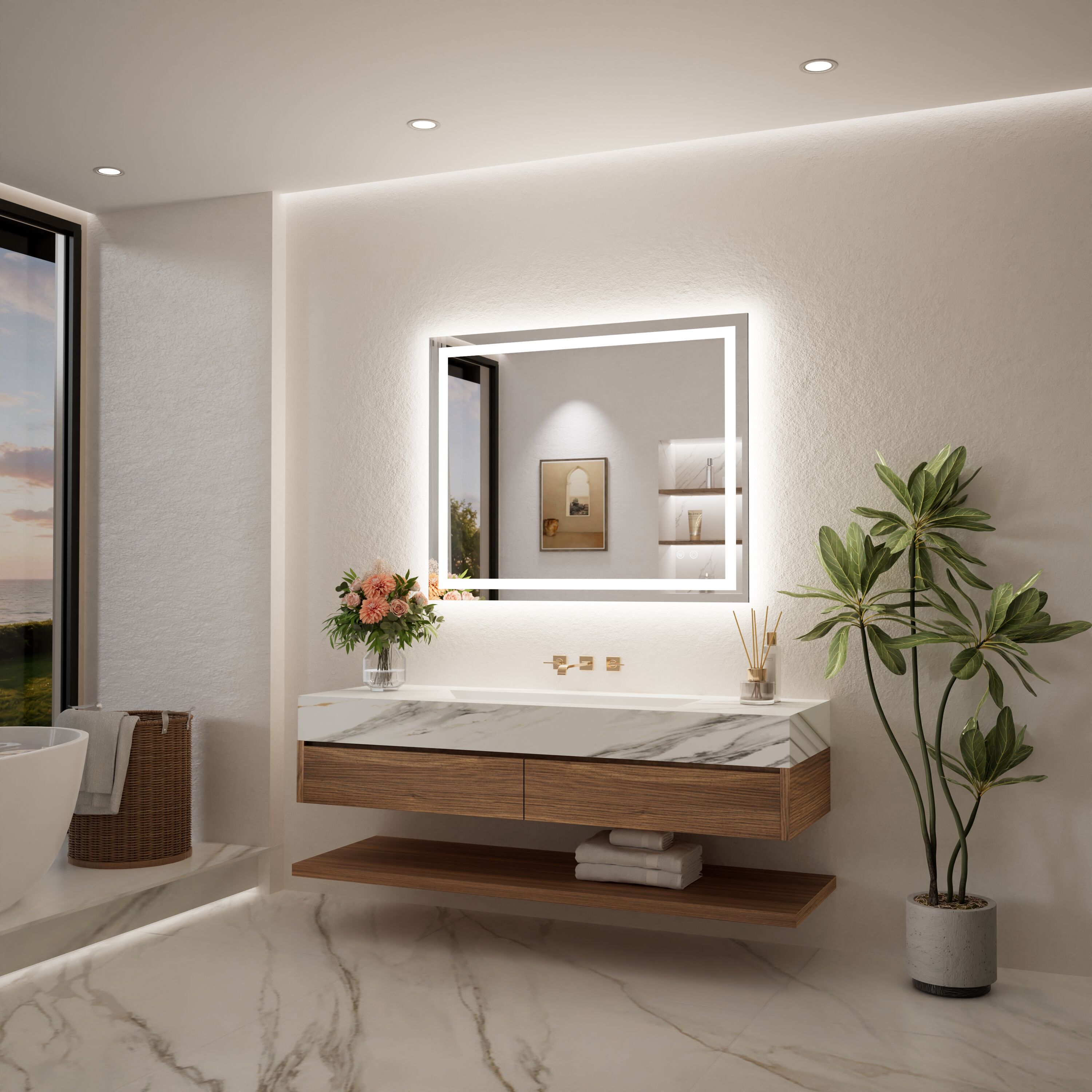 TETOTE LW-TE-BM54-10181F Framed-Bath-Mirrors - View #2