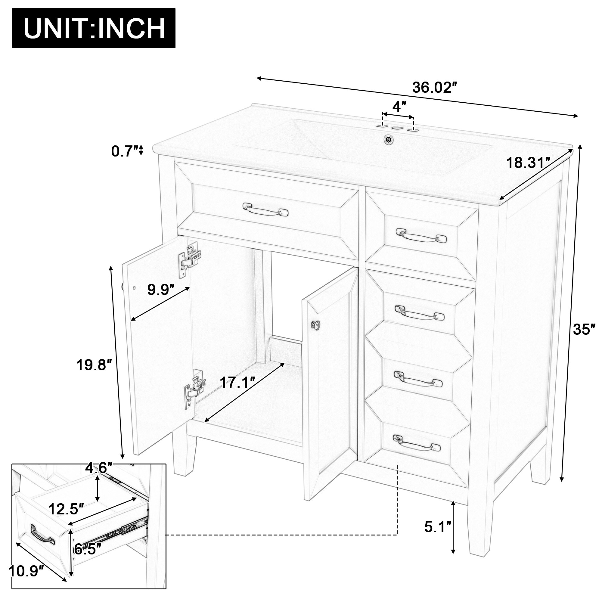 Dexmalle N725P246491K Bath-Vanity-Combo - View #4