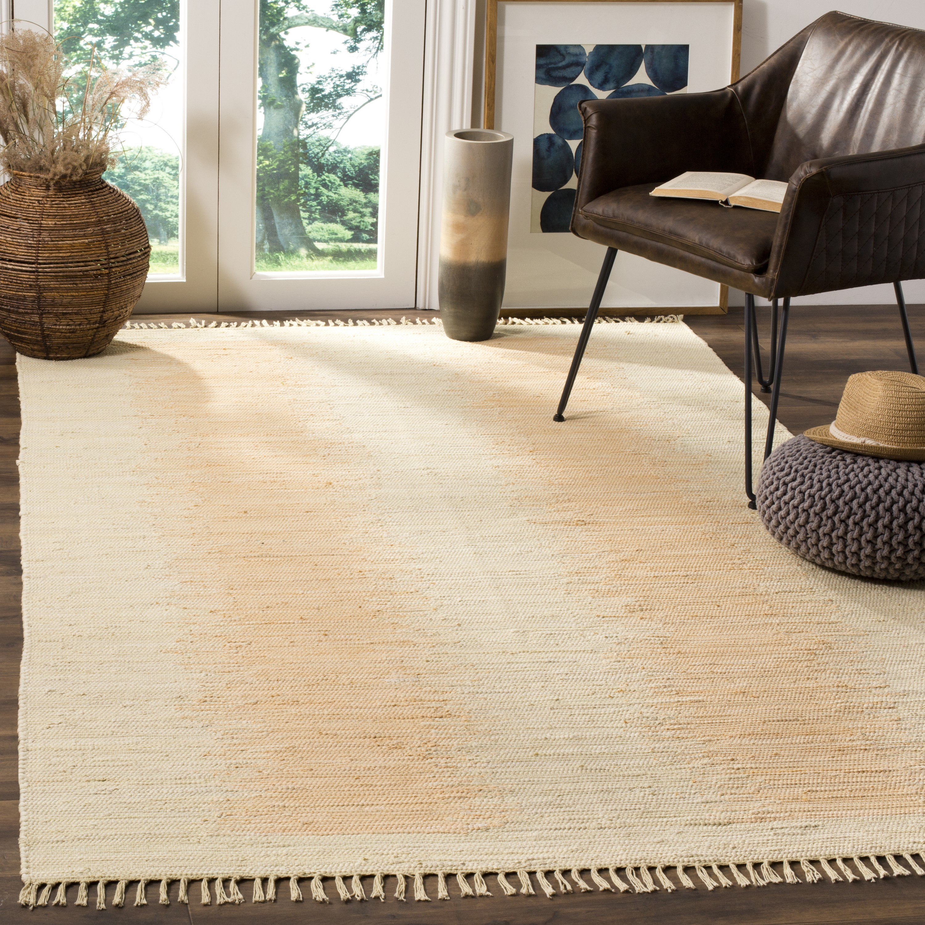Safavieh MTK718G-24 Montauk Salina 3 x 4 (ft) Cotton Ivory Rectangular Indoor Abstract Coastal Throw rug