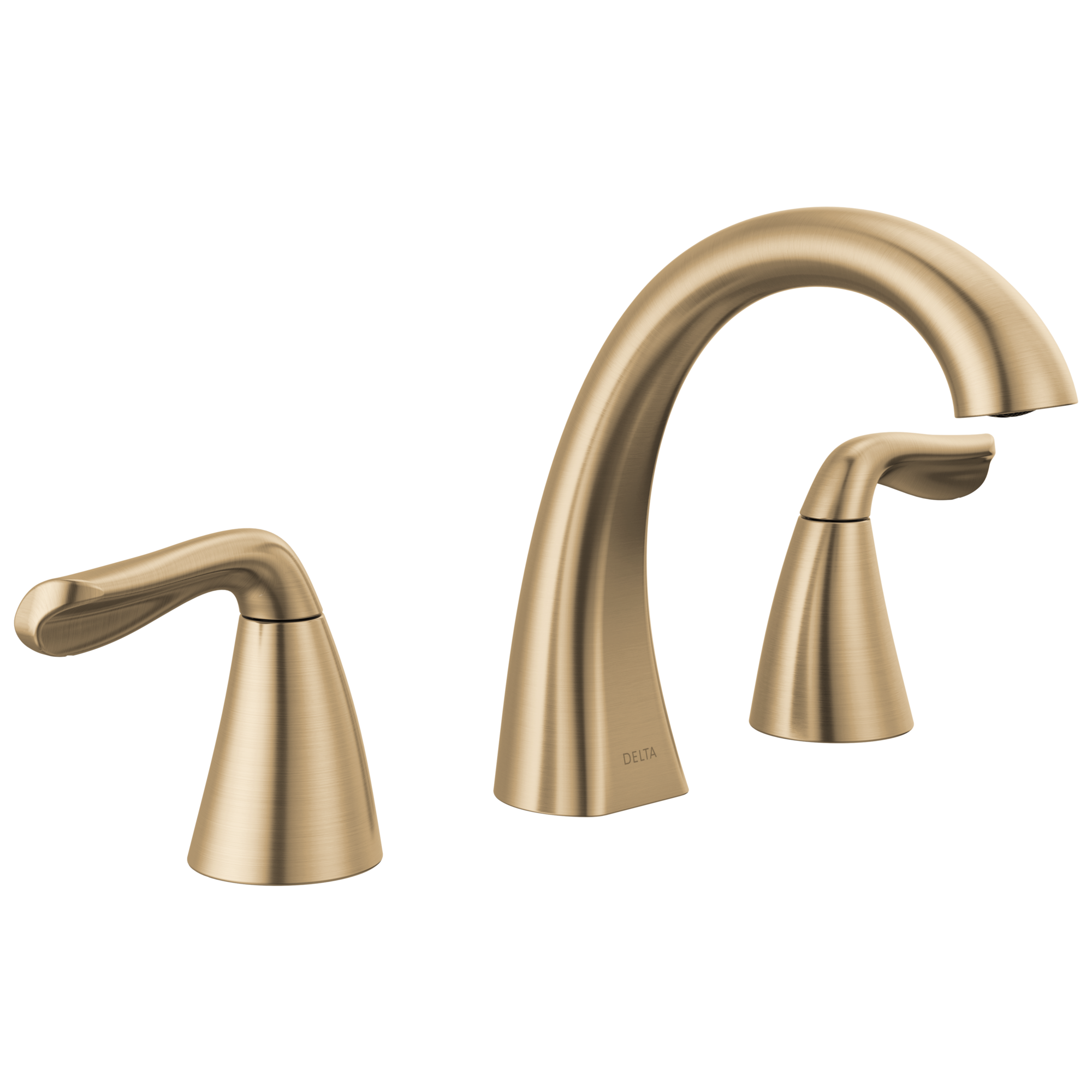 Delta Arvo Champagne Bronze 2-handle Widespread WaterSense High-arc Bathroom Sink Faucet with Drain