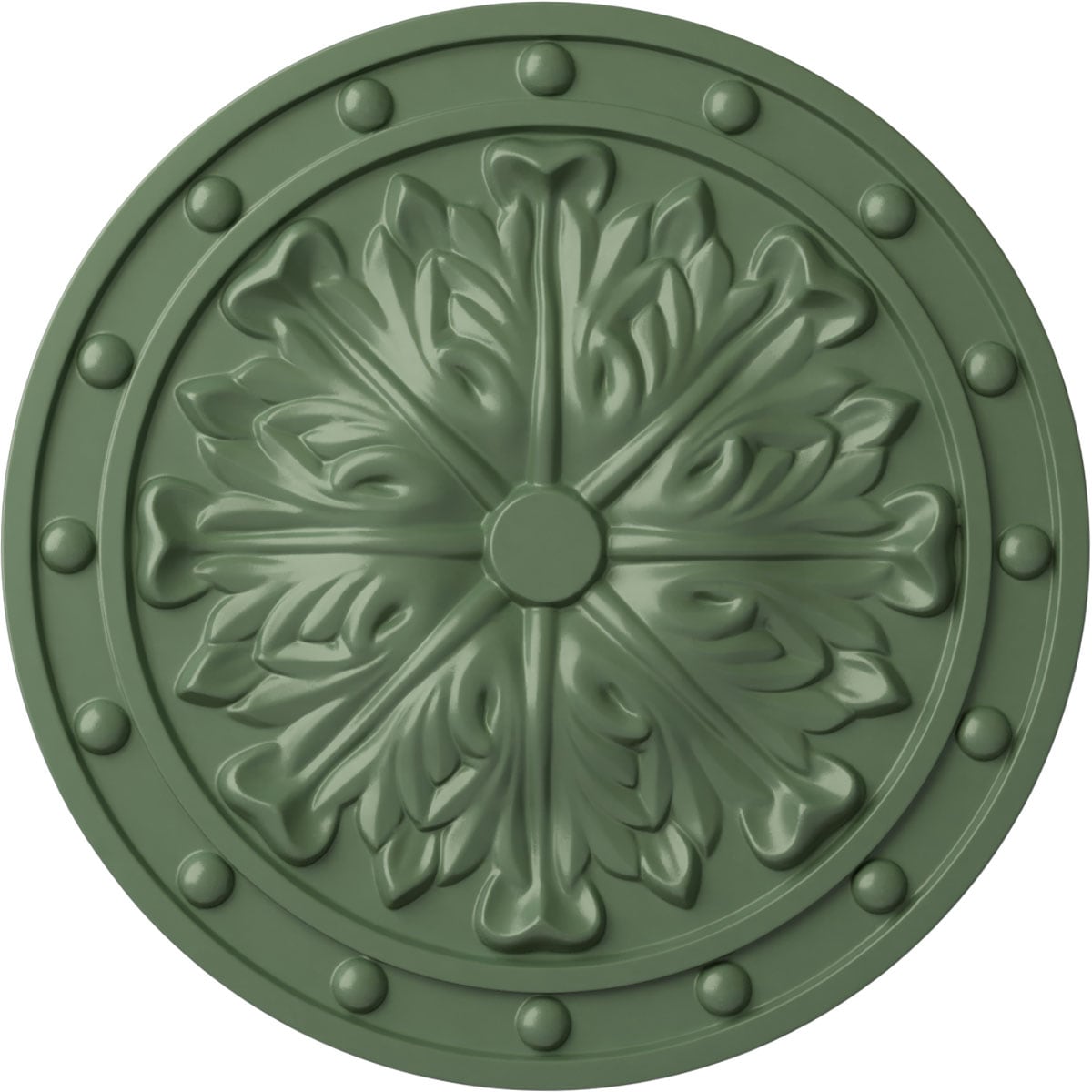 Ekena Millwork CM20FOAGF Foster Acanthus Leaf 20.5-in W x 20.5-in L Painted Athenian Green Polyurethane Whole Ceiling Medallion