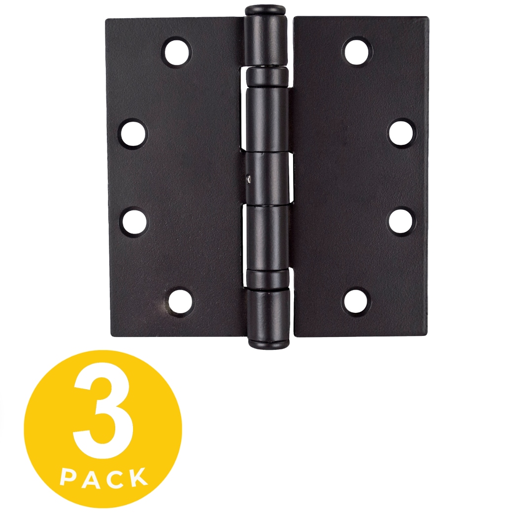 Global Door Controls CP4545BBNRP-10B-3 Commercial Hinge 4-1/2-in H Square Oil Rubbed Bronze Mortise Interior/Exterior Door Hinge 3 -Pack