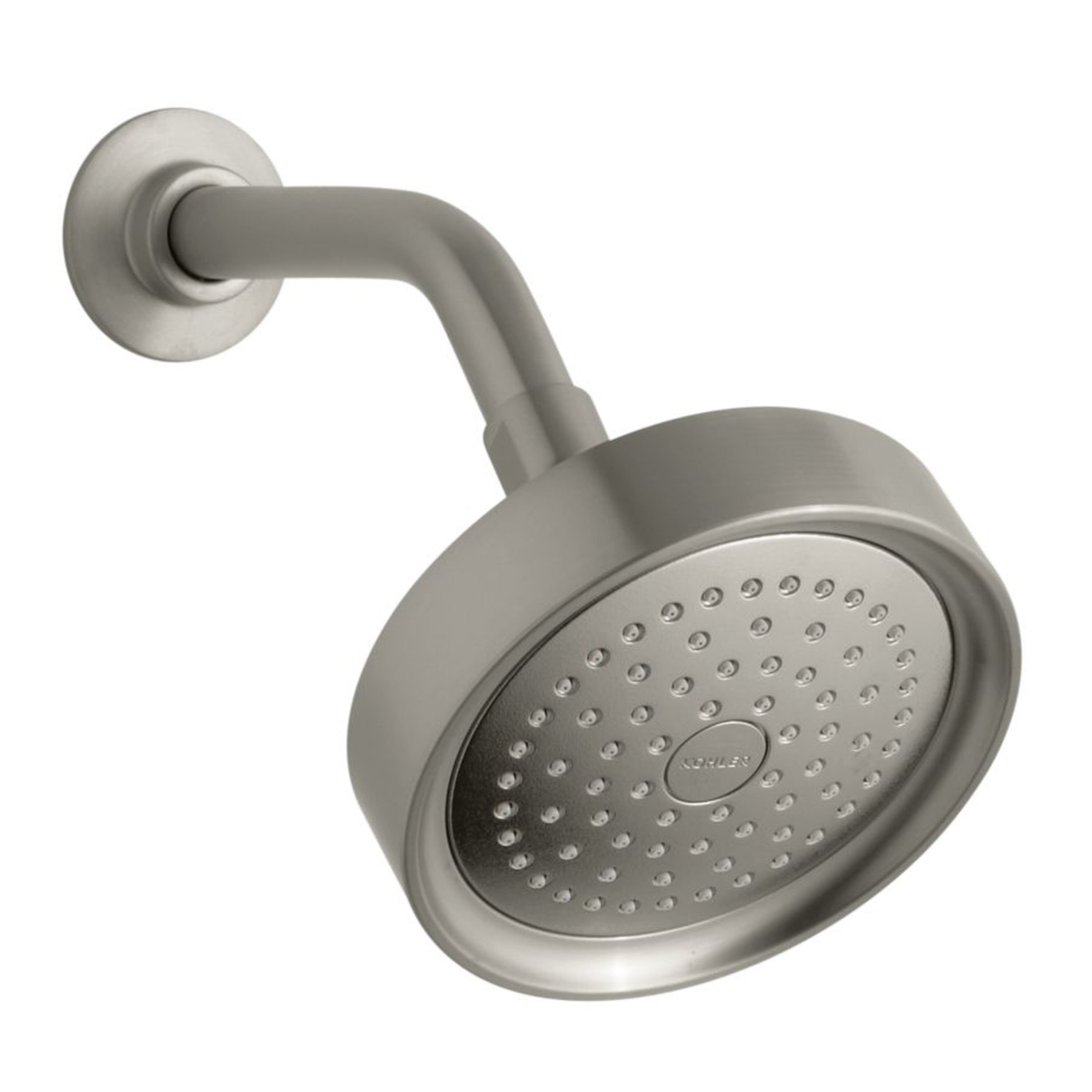 KOHLER 965-AK-BN Purist 1.0 -Spray Vibrant brushed nickel 5.5000-in Round Fixed Shower Head 2.5 GPM