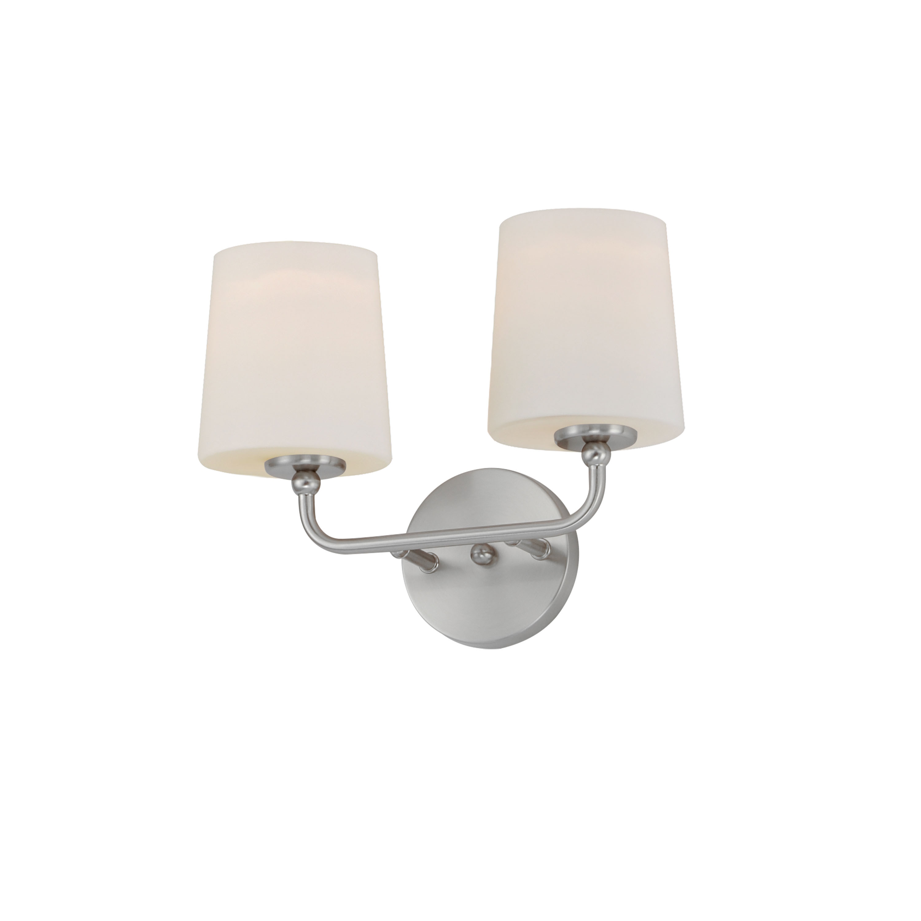 Maxim Lighting 12092SWSN Bristol 13.25-in W 2 -Light Brushed Nickel Transitional Wall Sconce