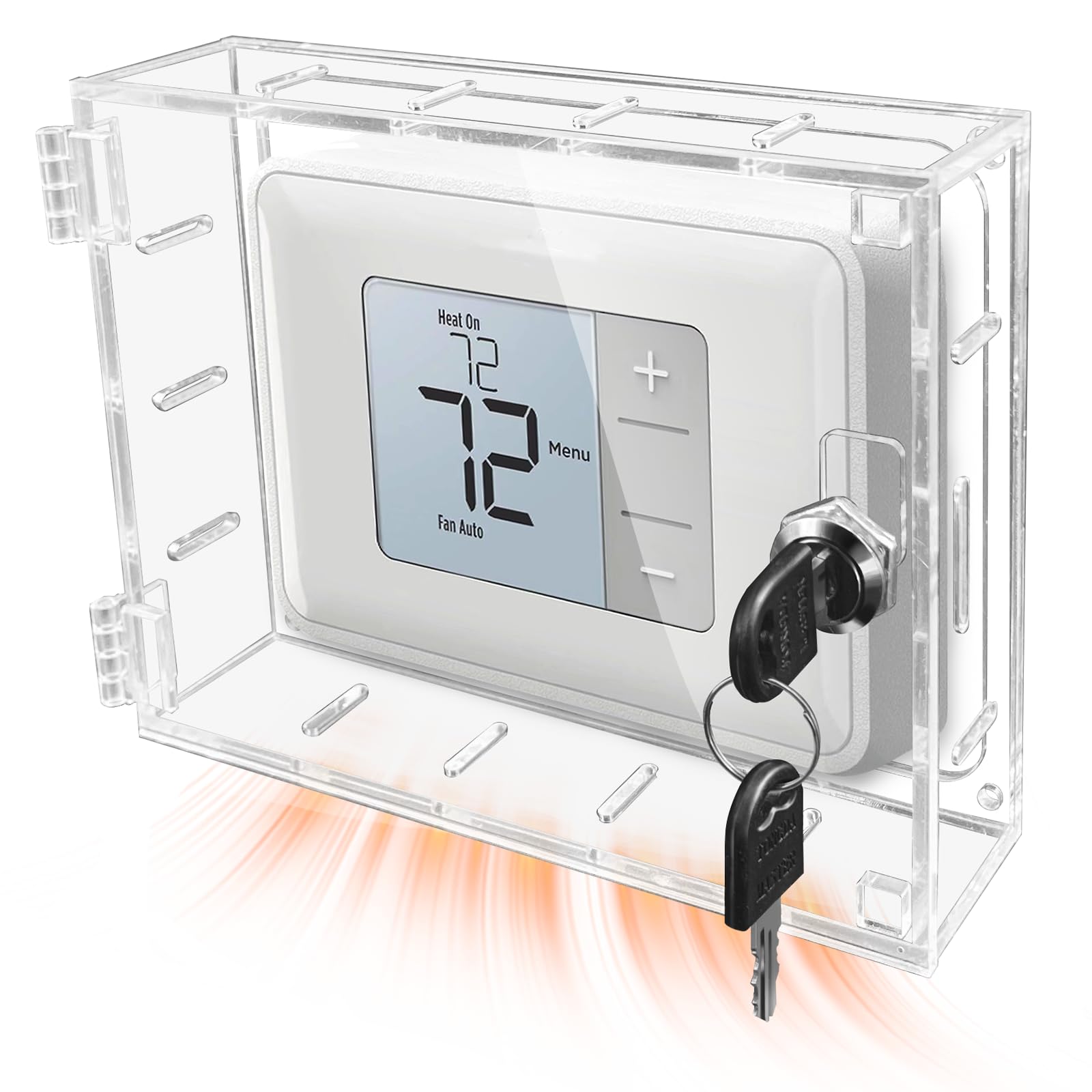 Justincity  Large Thermostat Lock Box Cover with Key Fits and Other Thermostats Up to Six Point Seven Inches High by Five Point One Two Inches