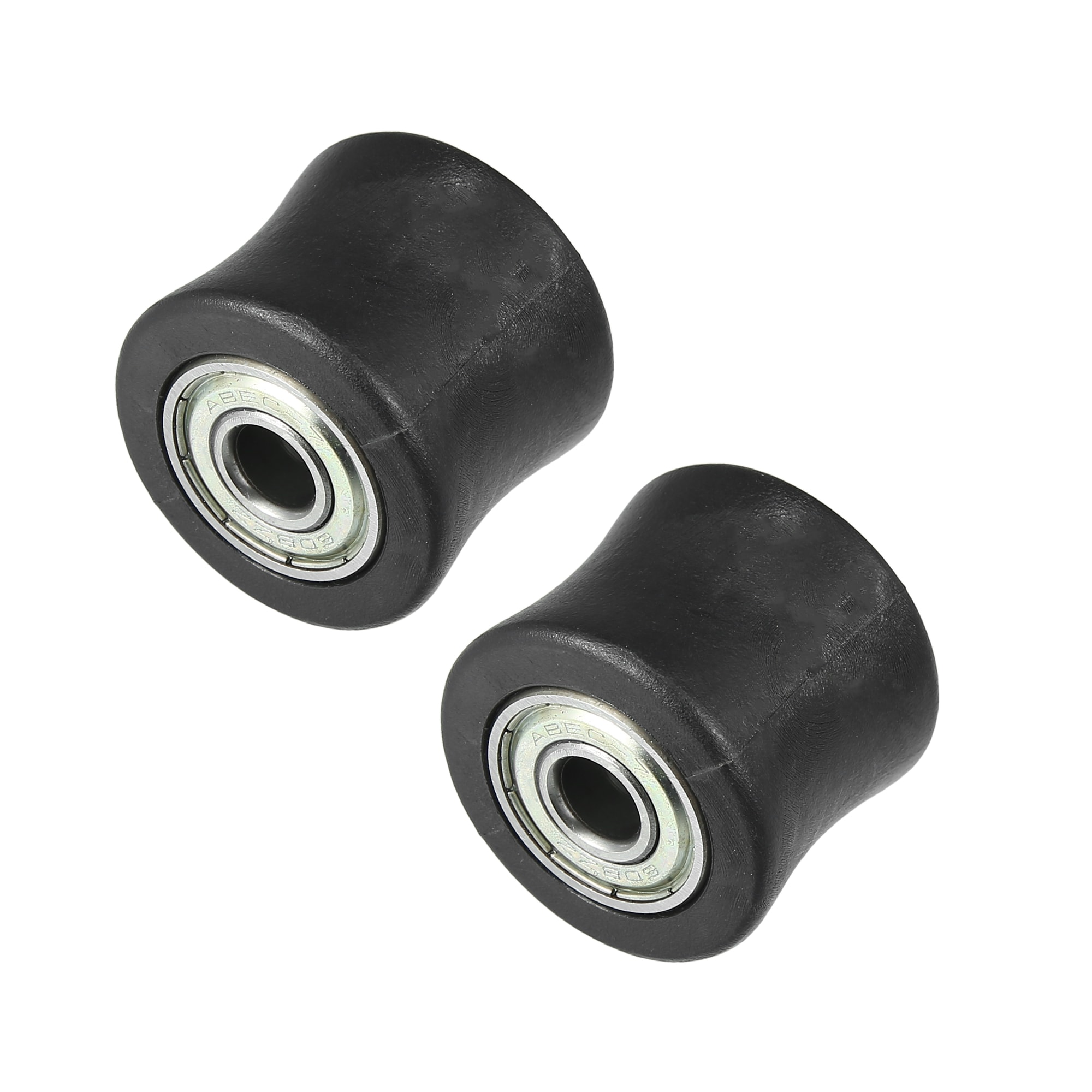 Unique Bargains 2pcs 8mm Drive Chain Pulley Chain Adjustment Tensioner Rubber Wheel Guide for Street Bike Motorcycle ATV Black