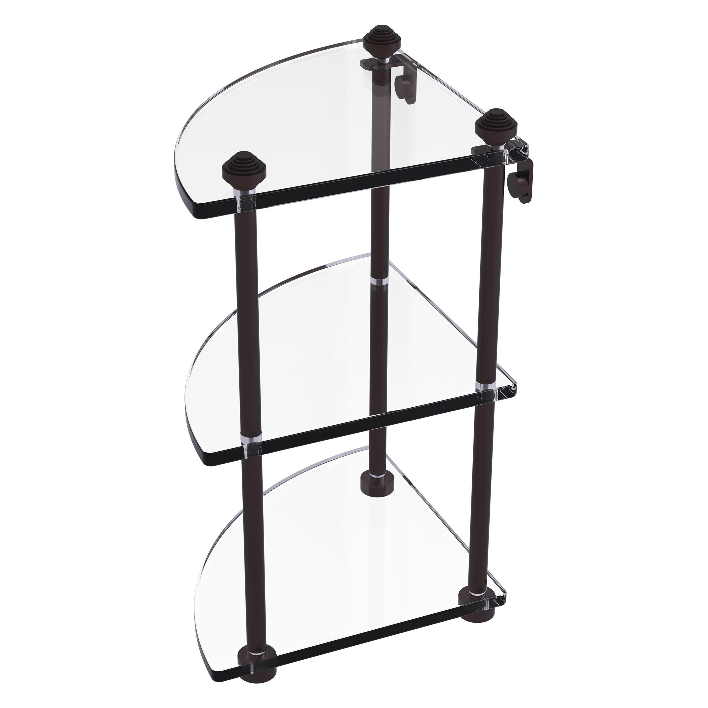 Allied Brass SB-6-ABZ Southbeach Antique Bronze 3 -Tier Wall mount Corner Bathroom Shelf ( 8-in x 15-in x 8-in )