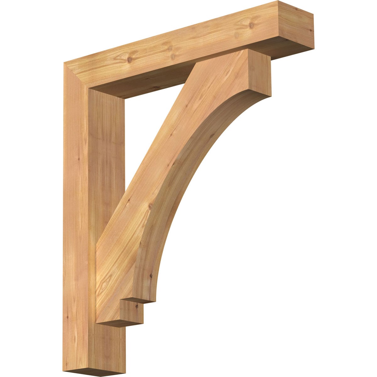 Ekena Millwork 1462753 Imperial Block Smooth Bracket with Offset Brace Western Red Cedar Wood Standard Bracket