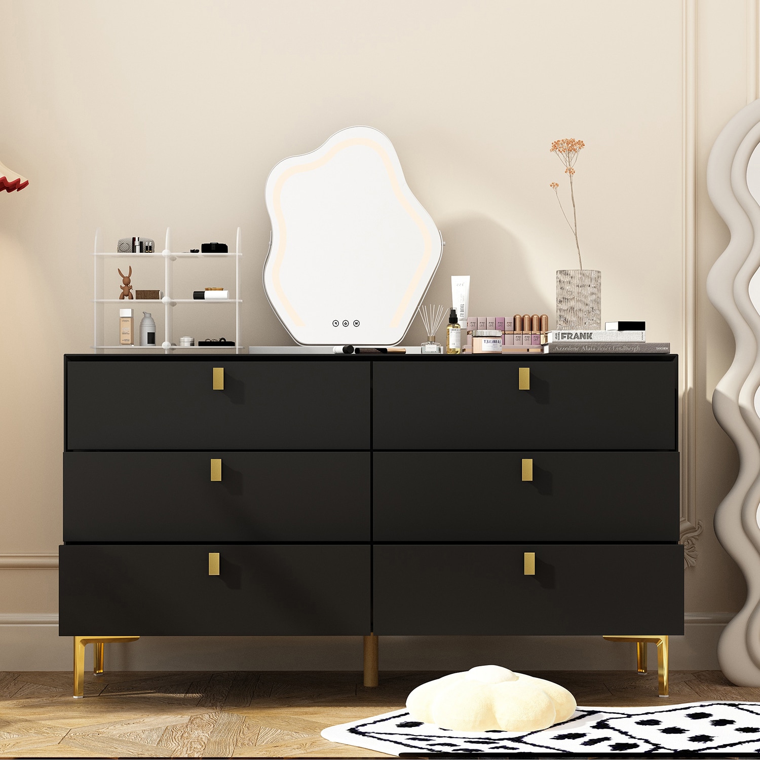 FUFU&GAGA LJY-KF020311-01 Black 6 -Drawer Standard dresser