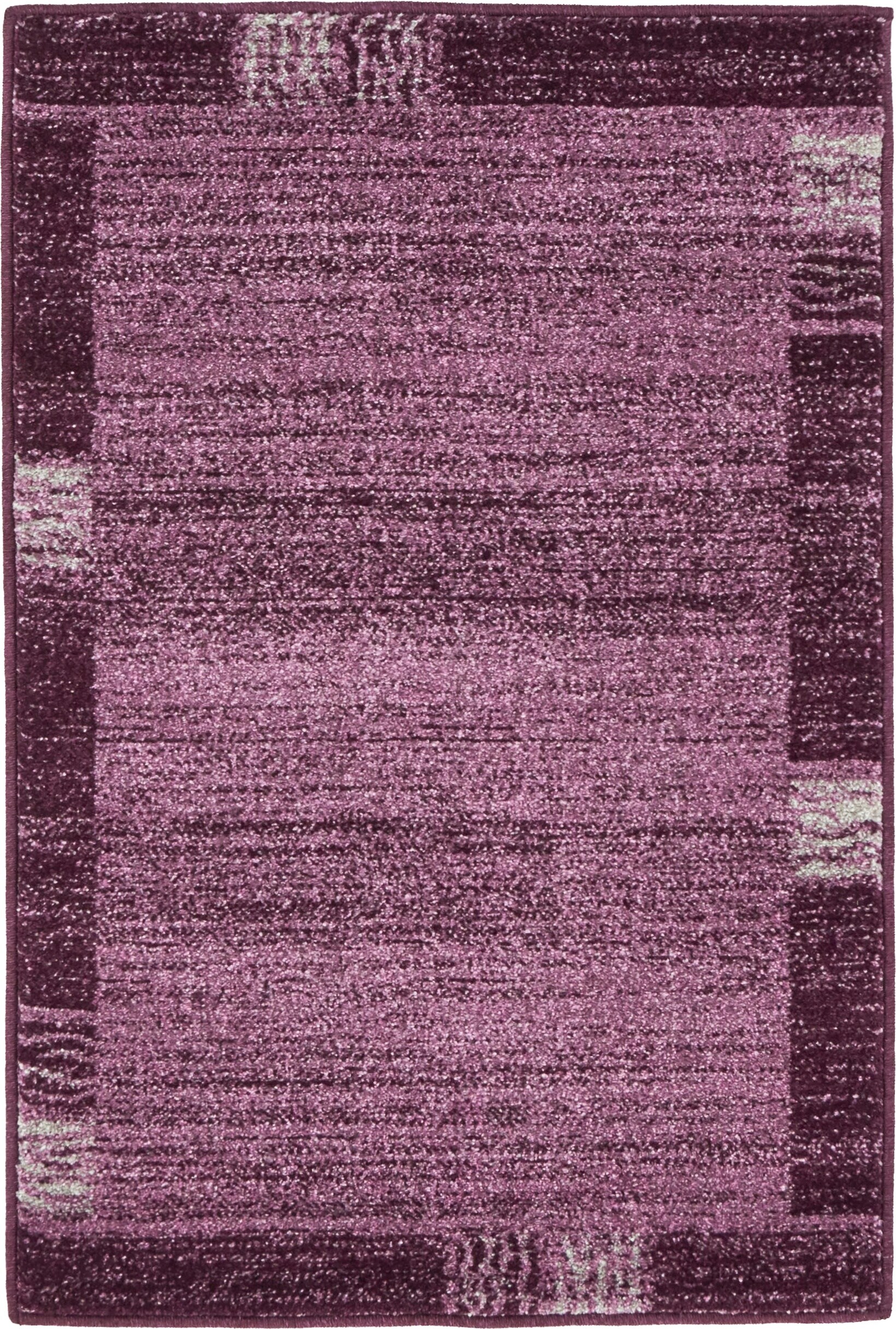 Unique Loom 3133767 Sarah Del Mar 2 x 3 (ft) Loomed Polypropylene Purple/Beige Rectangular Indoor Geometric Industrial Area rug