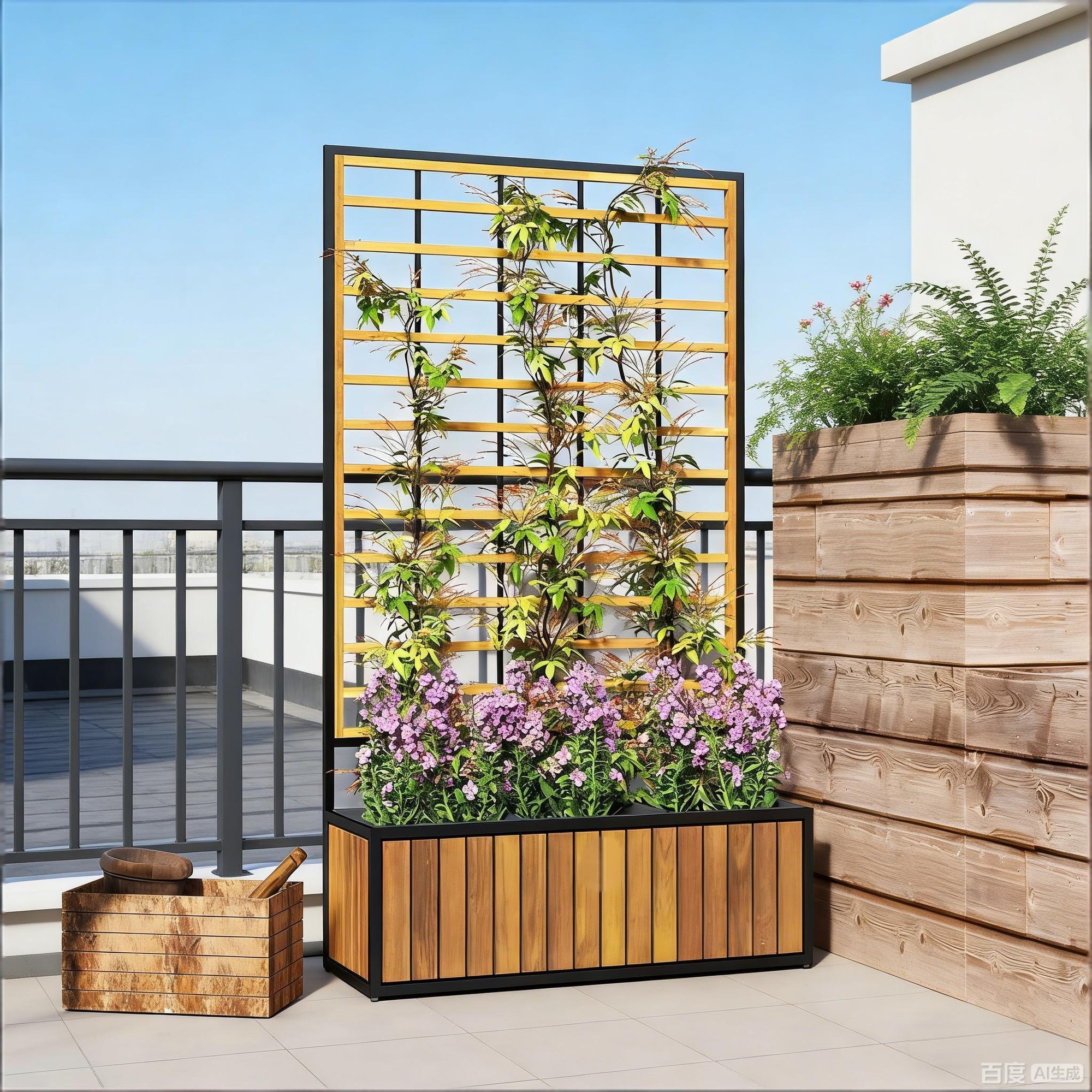 HyperDrop Cart Wooden Raised Garden Bed with Integrated Climbing ...