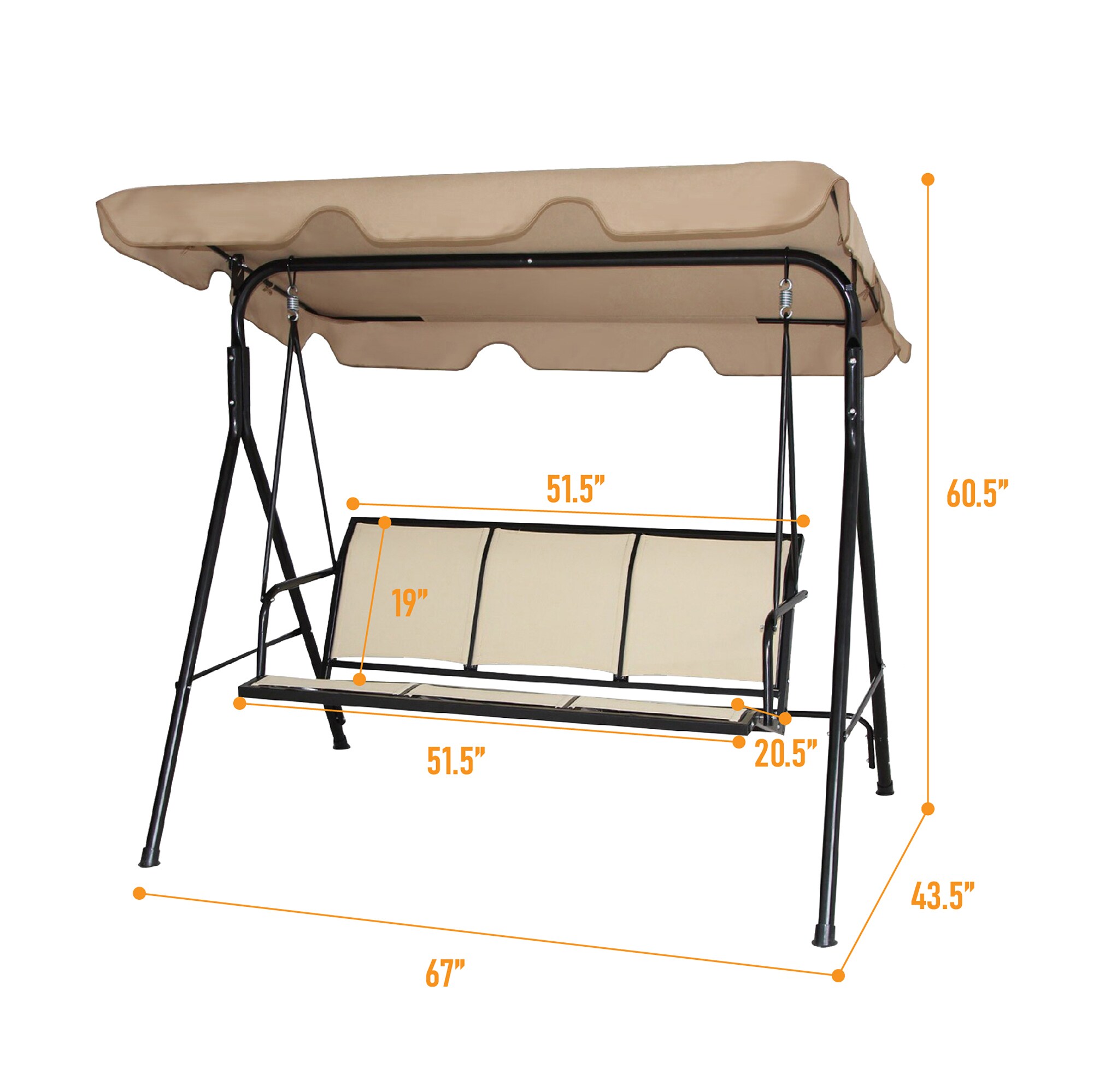 WELLFOR DOJ70492ZS Swing-Gliders - View #8