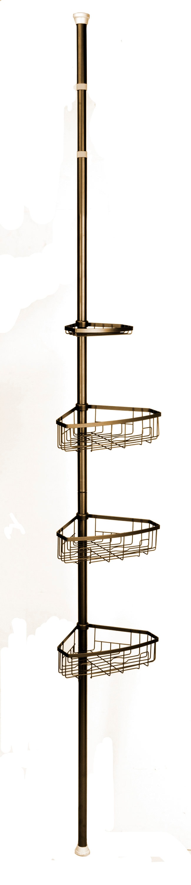 Style Selections Oil-Rubbed Bronze Steel 4-Shelf Tension Pole Freestanding Shower  Caddy 10.5-in x 8.5-in at