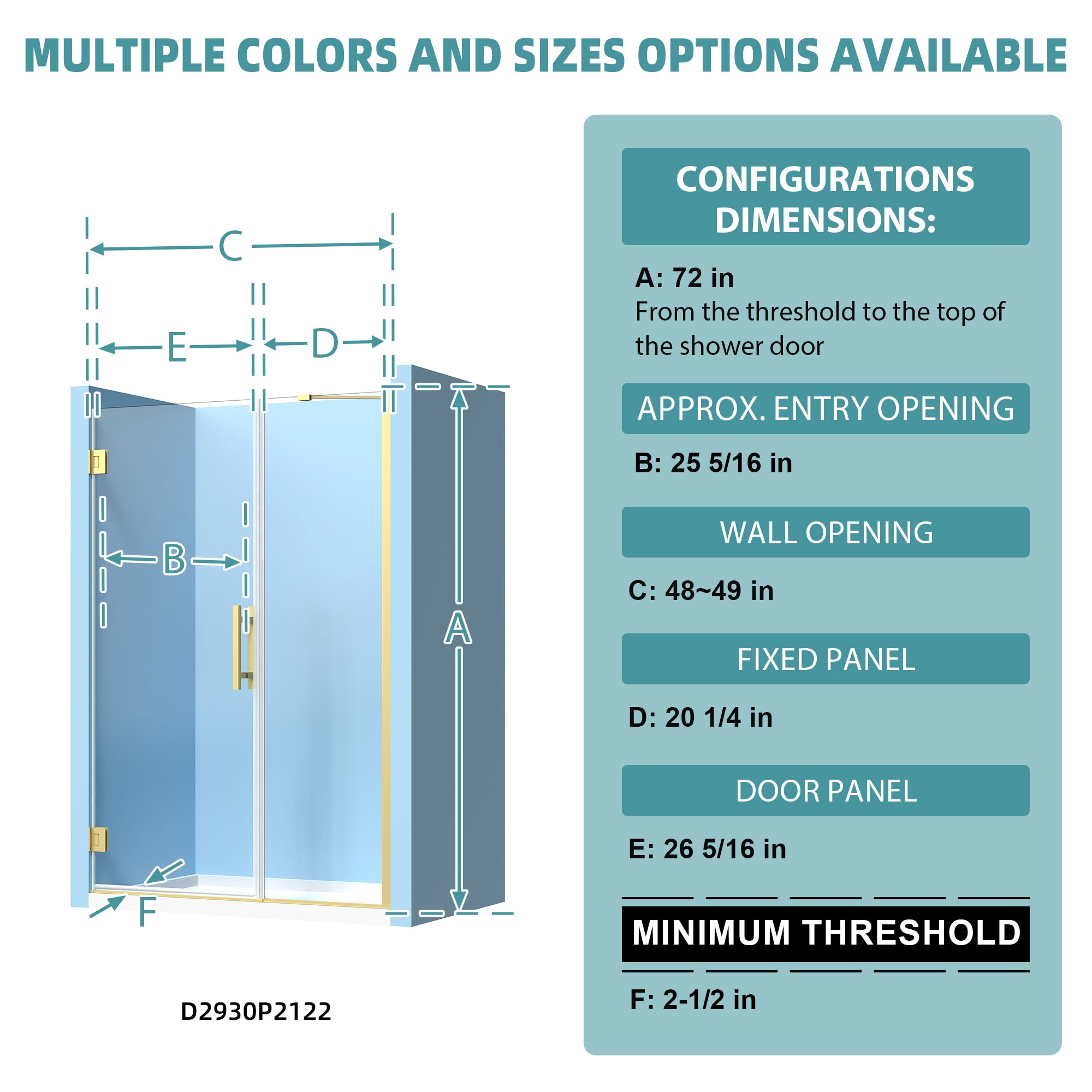 Forclover FLW-DP49BG Shower-Doors - View #3