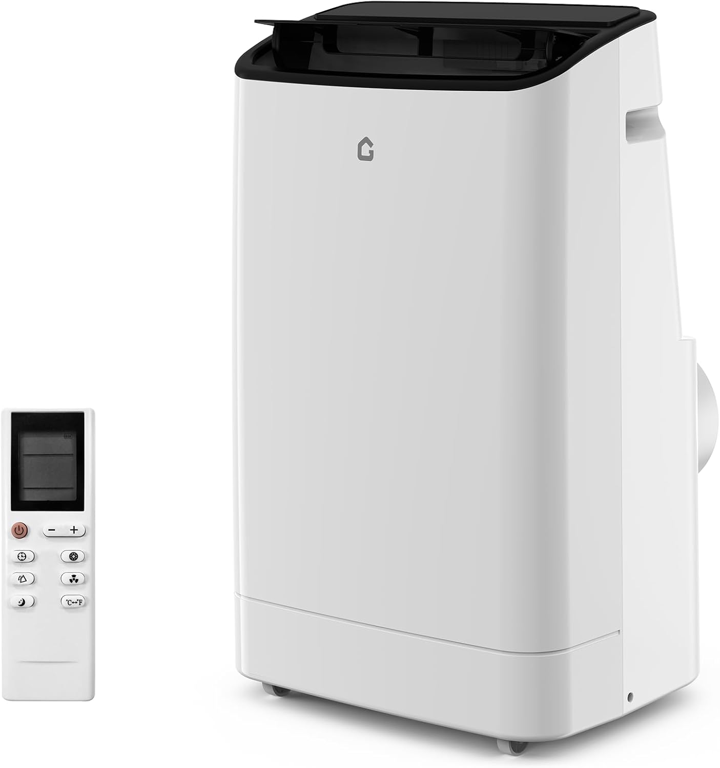 Qeetex LSAPHO109K7EFR 14000 BTU Portable Air Conditioner Black Top Cover with Remote Control Dehumidifier and Fan for Rooms up to 750 Sq Ft