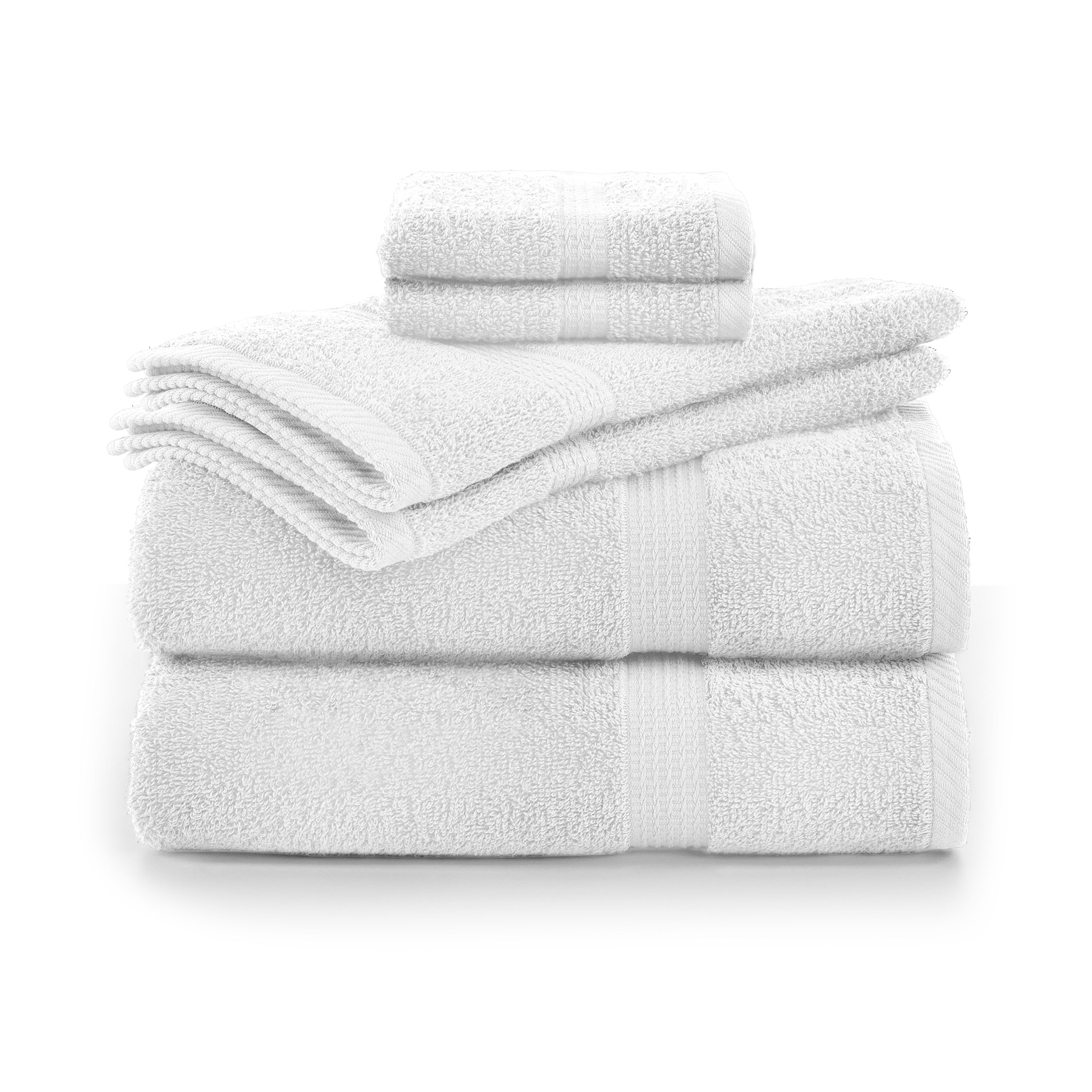 WestPoint Home 079465029444 Optical White Cotton Quick Dry Bath Towel Set (Utica Essentials Towel)