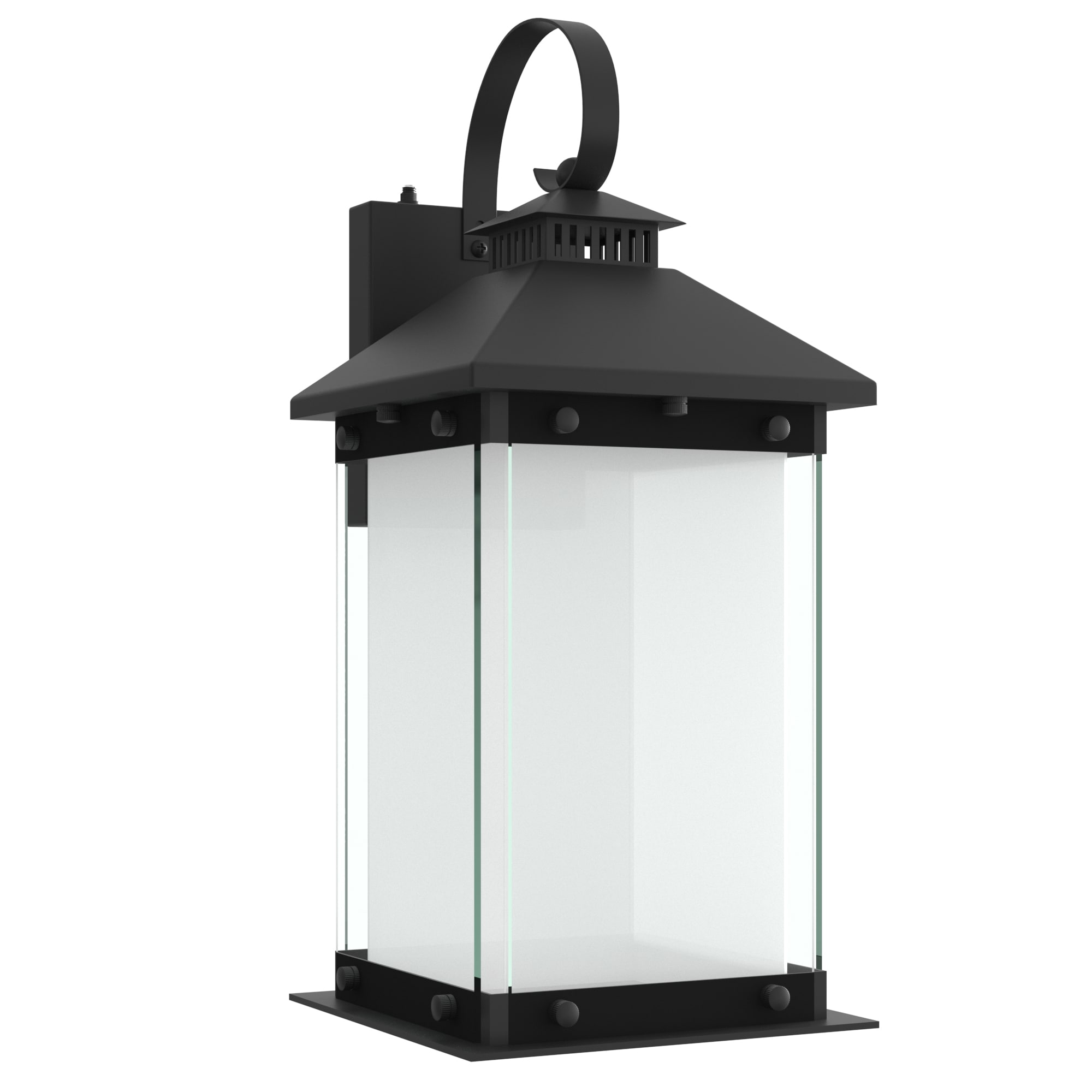 Maxax 7023-1BK 13.75-in H Matte Black Hardwired Dusk to Dawn Integrated LED Outdoor Wall Light