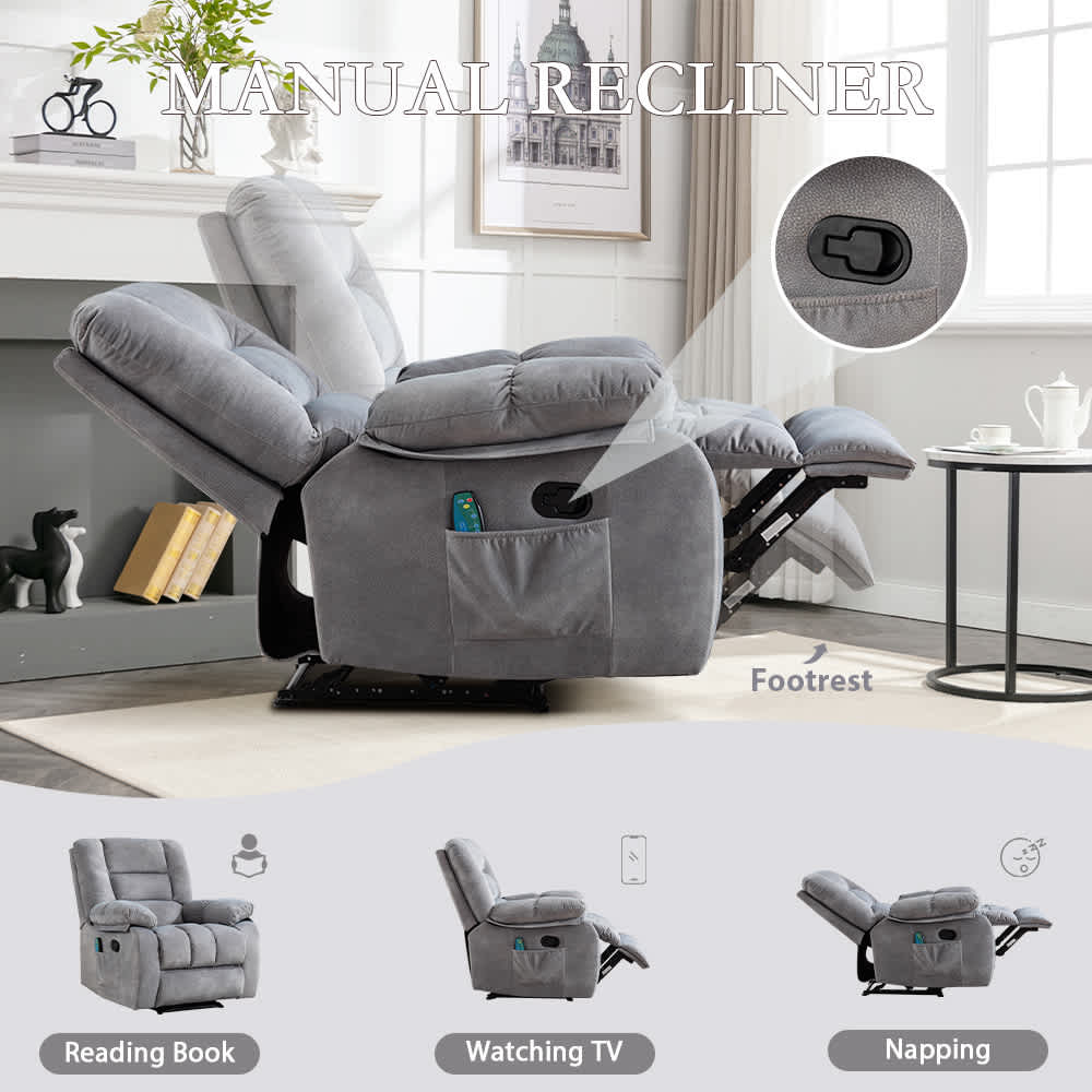 Bestier USLOW-L502637E-LGRY recliners - View #4