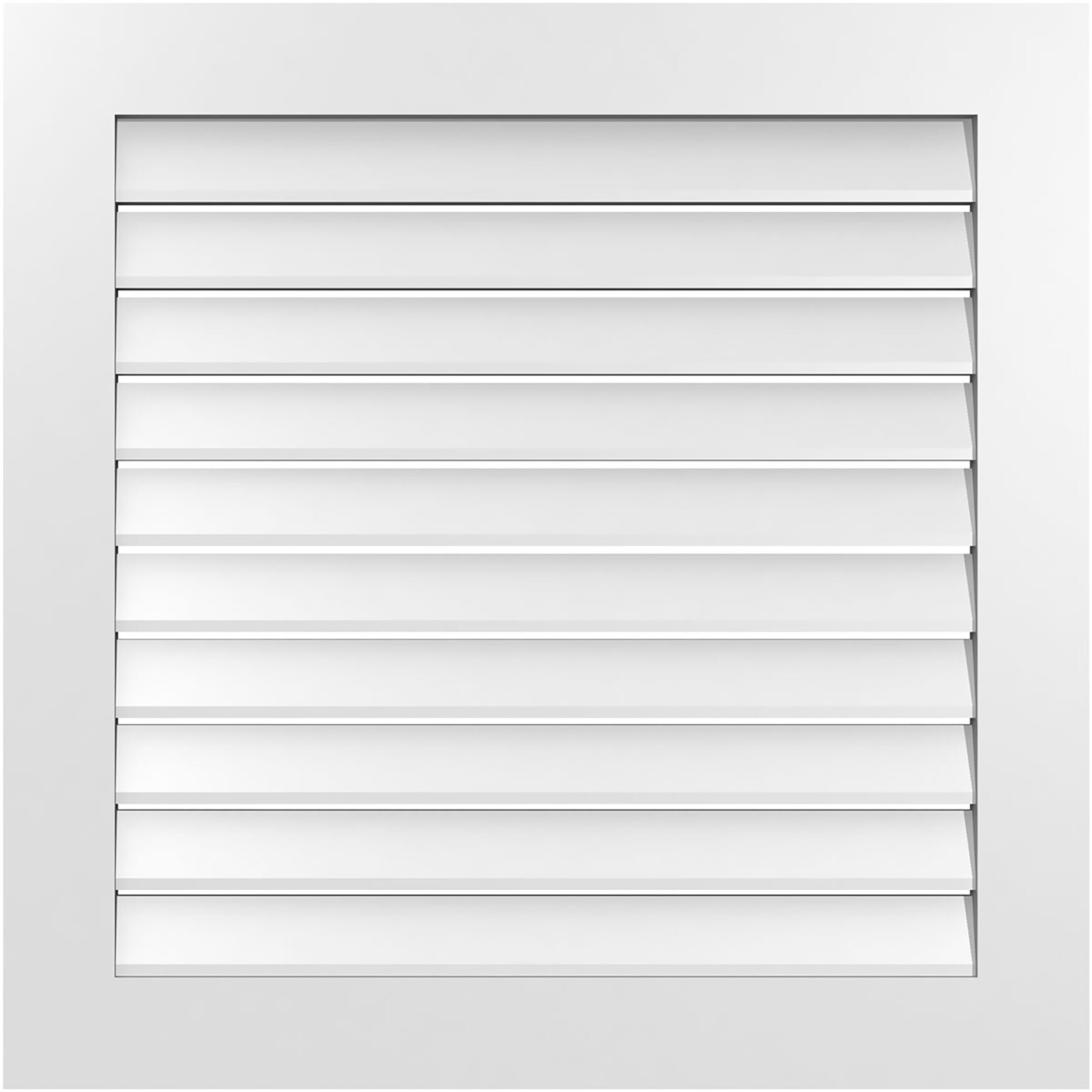 Ekena Millwork GVPVE34X3401SF 34-Inches x 34-Inches Off-white Square PVC Gable Louver Vent