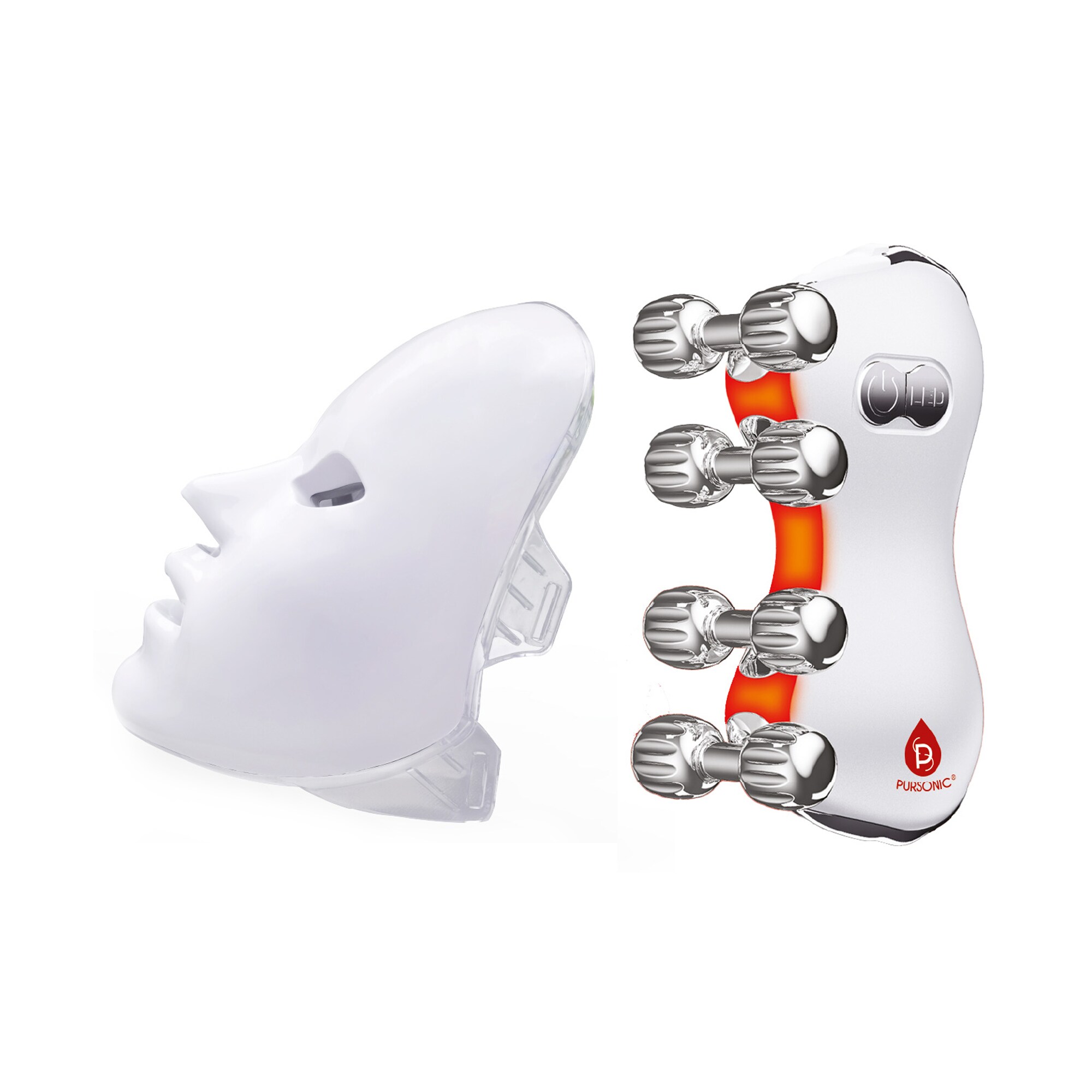 Pursonic 5 in 1 LED Roller Massager and 7 in 1 LED Face Mask