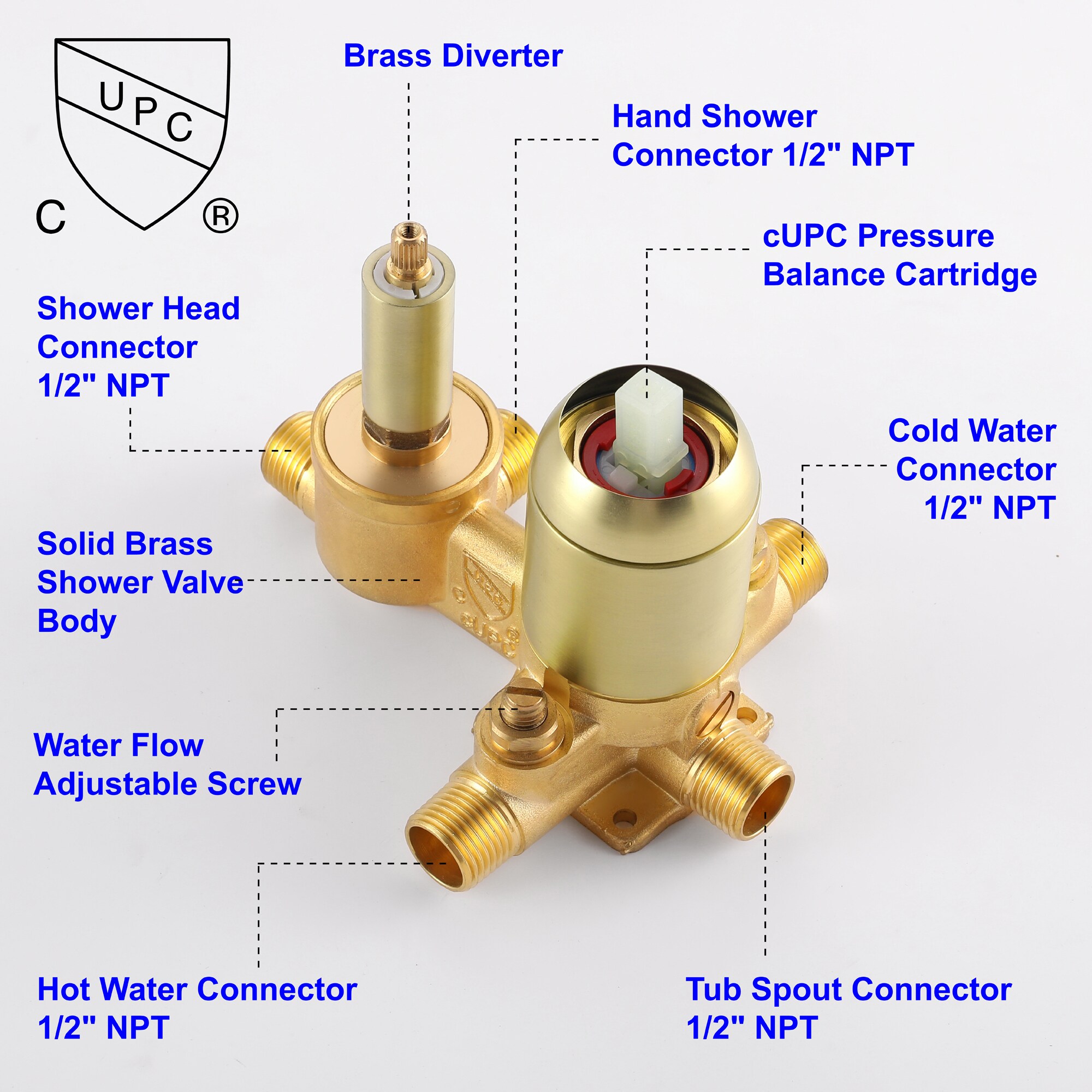WELLFOR SPA-88018BG-10 Showerhead-Bar-Panels - View #7