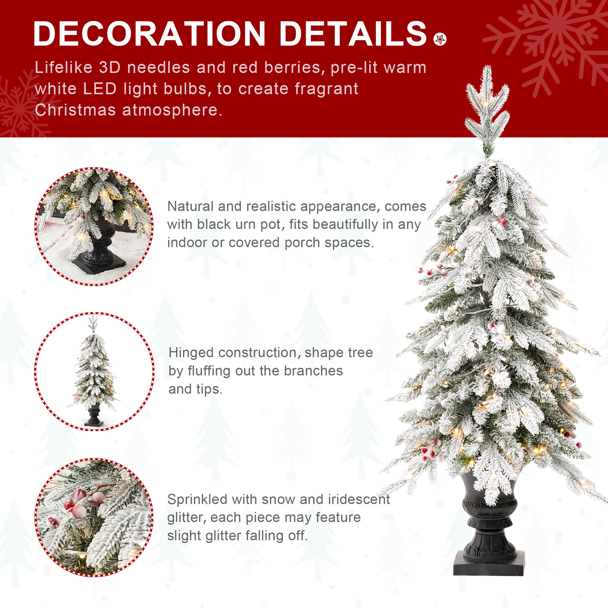 Glitzhome 2030800016 Artificial-Christmas-Trees - View #6