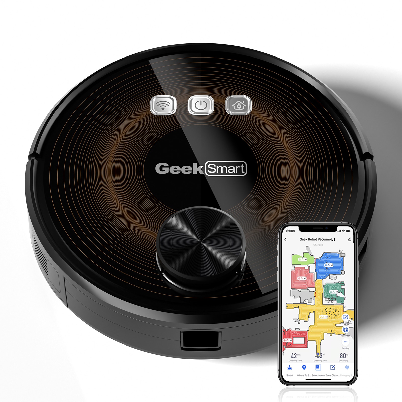 Siavonce Auto Charging Robotic Vacuum and Mop with HEPA Filter ZX-113605 Sansujyuku sansujyuku.com