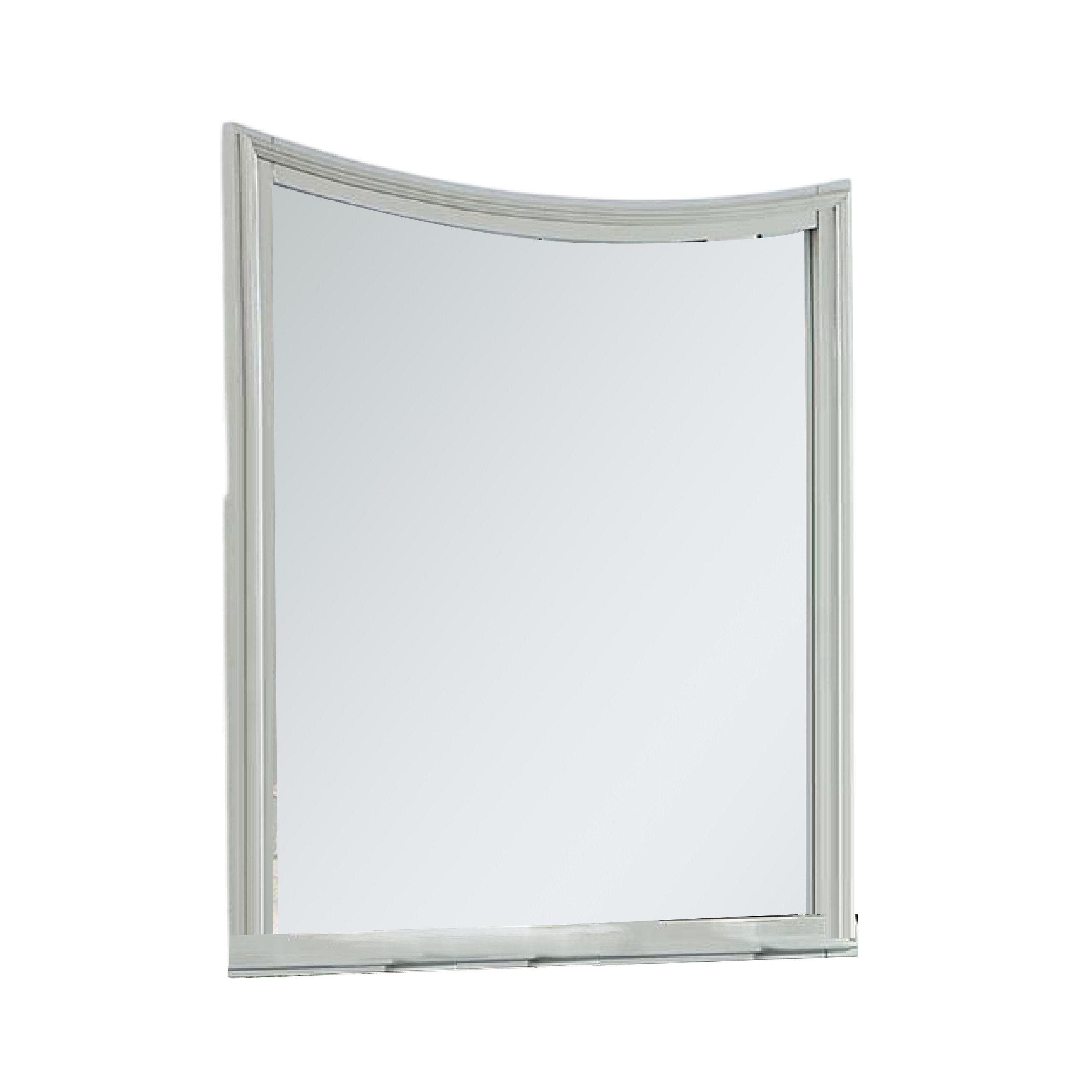Roly Dresser Mirror-37 Inch Gray Rectangular Solid Wood Molded Frame