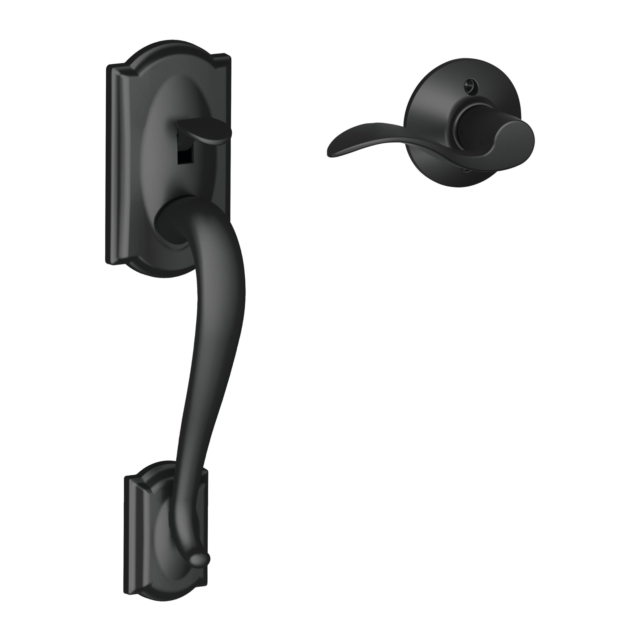 AOIZGMY  FE285 CAM 622 Acc RH Camelot Trim Lower Half Front Entry Handleset with Accent Right Hand Lever Matte Black durable home and garden