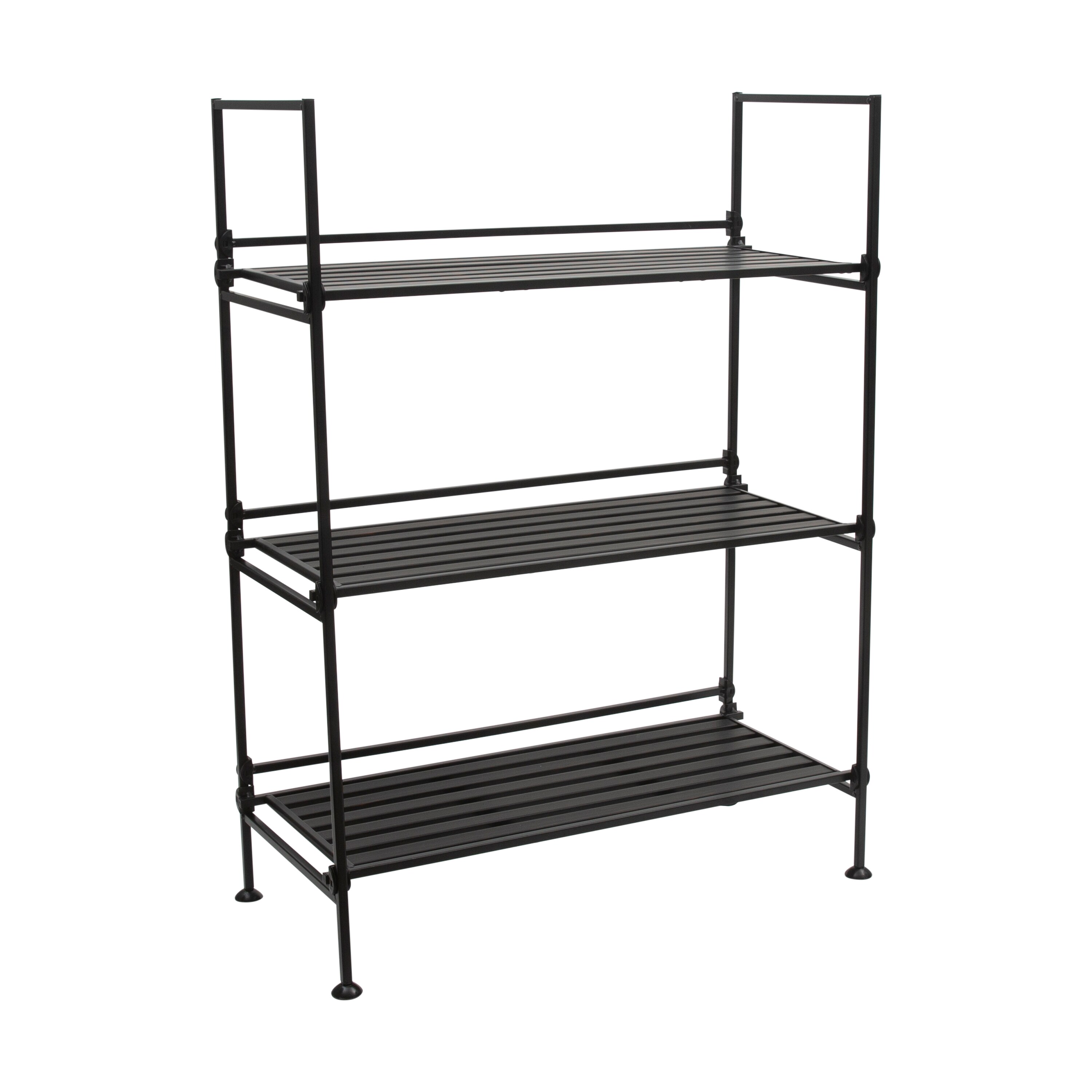 Organize It All Bronze 2-Tier Metal Freestanding Bathroom Shelf (25.25-in x  64.5-in x 10.25-in)