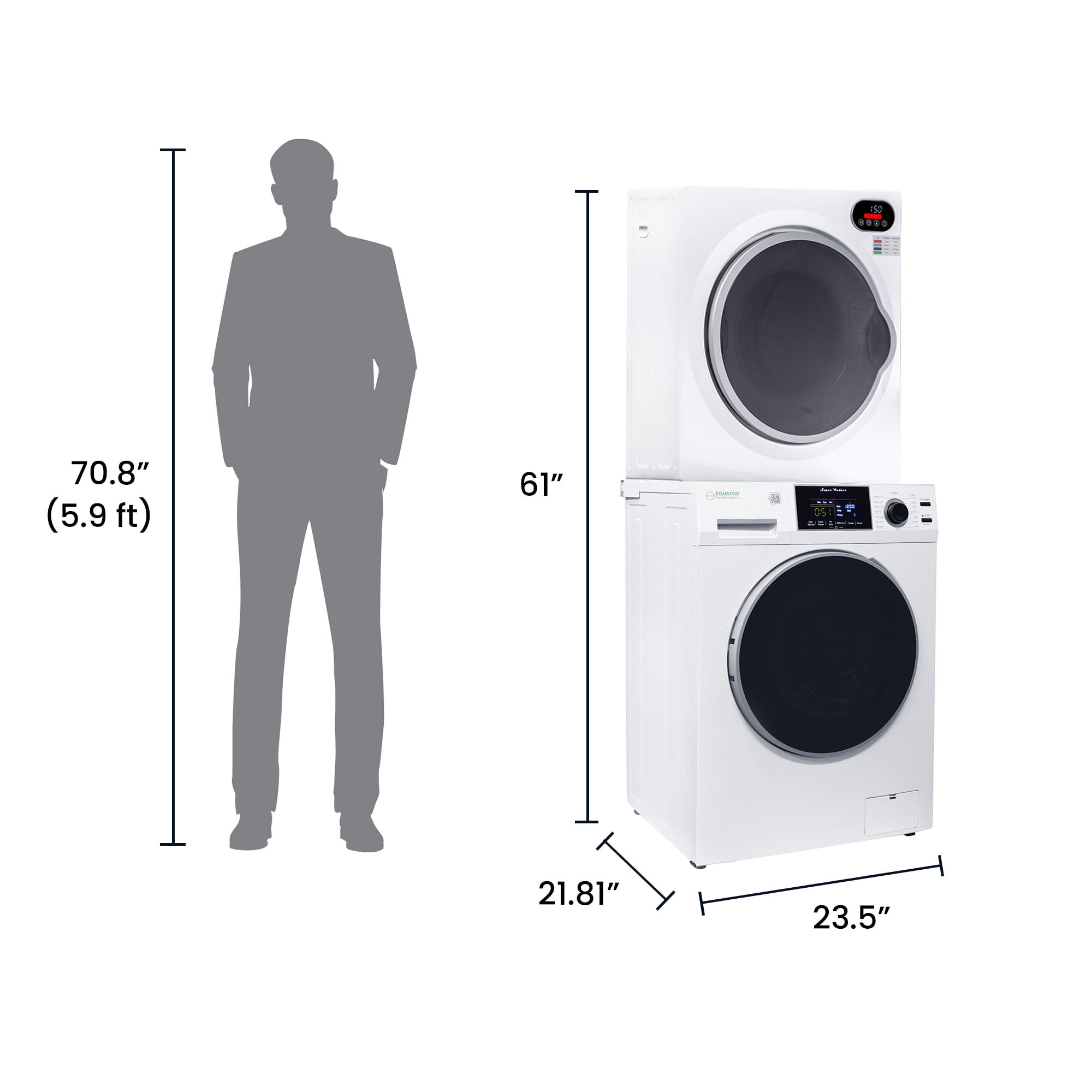 Equator Advanced Appliances EW 826 + ED 848 W Combo-Washer-And-Dryer - View #2