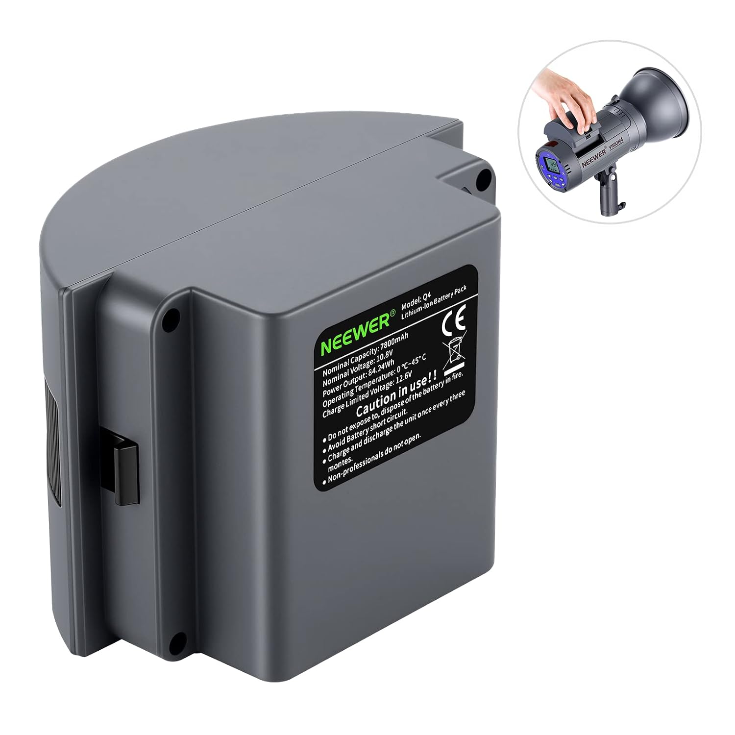 NEEWER 7800mAh Lithium-Ion Rechargeable Battery for Studio Flash Strobes with Dual Charging Options