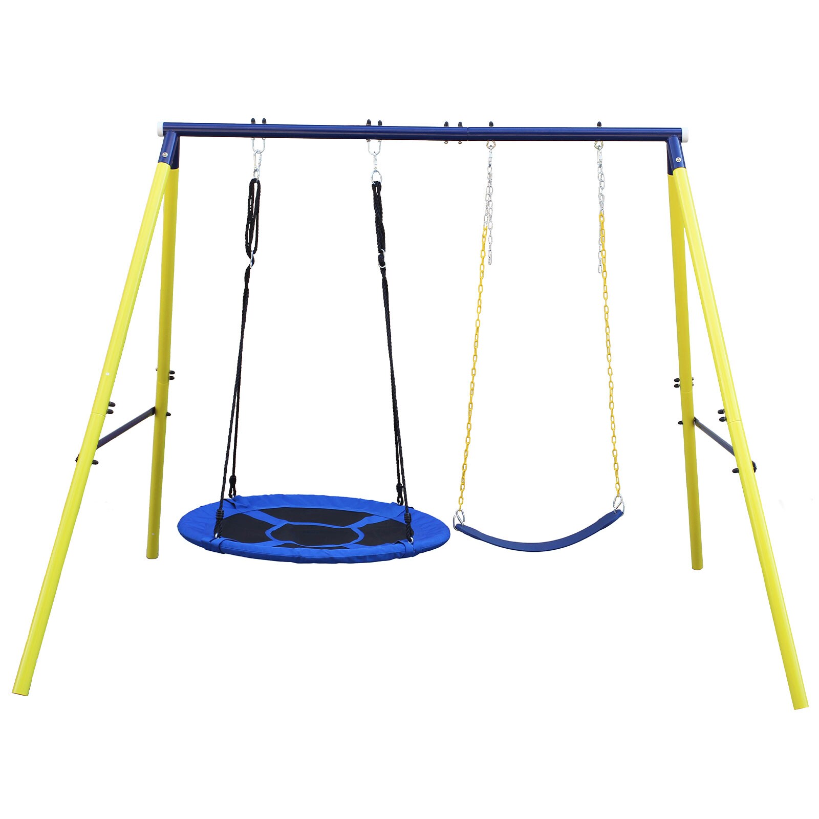 Kahomvis AOK-QPH2-242 Metal Swing Set Commercial/Residential Metal Swing set with 2 Swings