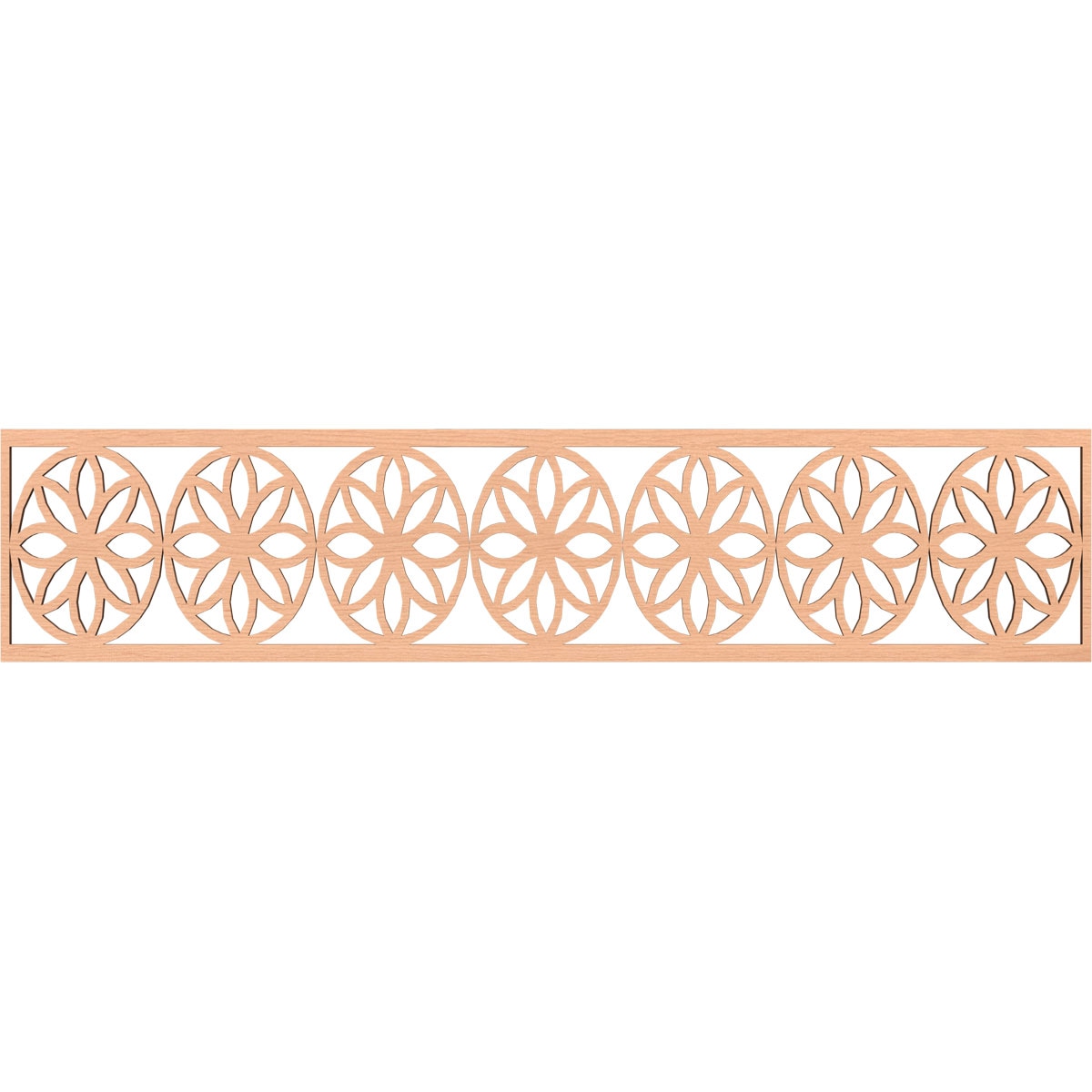 Ekena Millwork MLDA10X46BLUAL Blume Fretwork Flat Trim 10-in x 3.9-ft Alder Brown Unfinished 2155928 Pierced Wall Panel Moulding