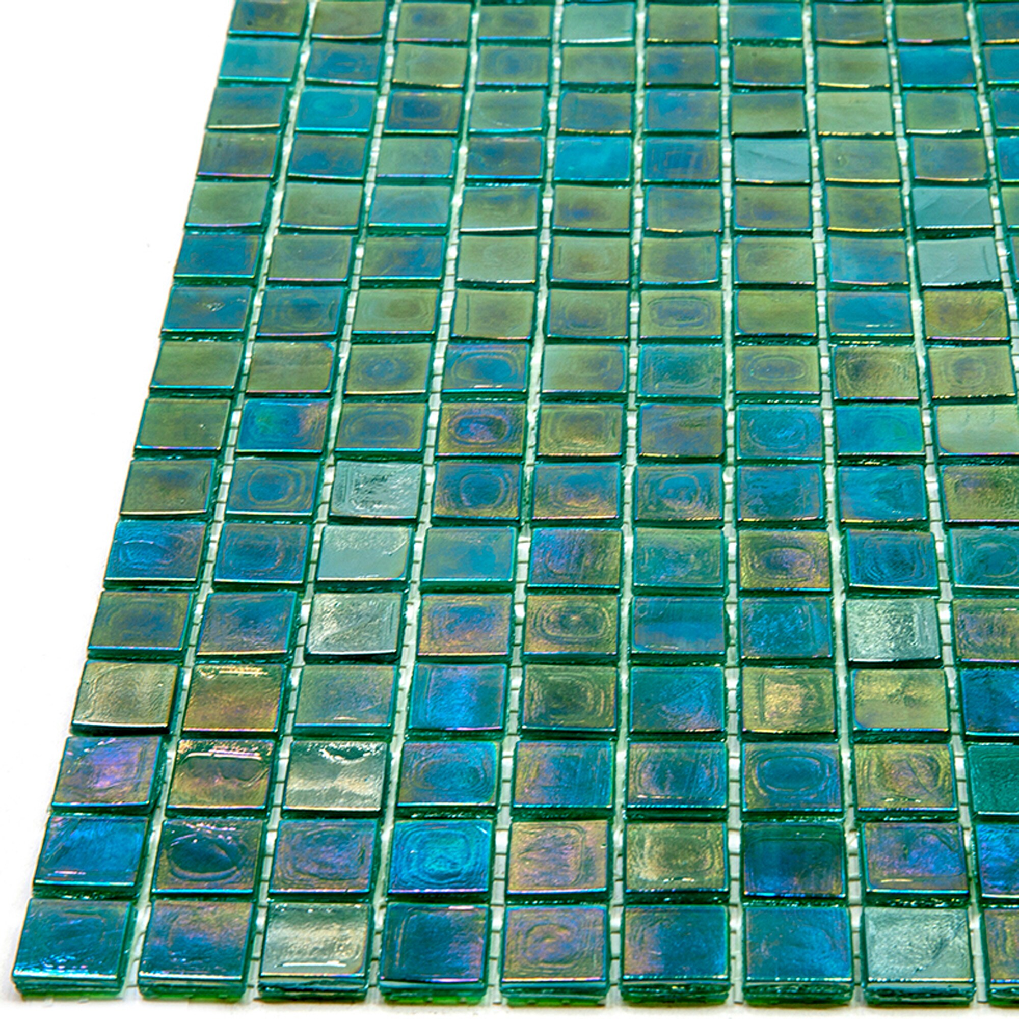 Green-Blue Glossy Glass Mosaic Wall and Floor Tile