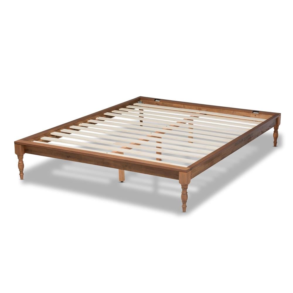 Baxton Studio Romy Ash Walnut Queen Wood Platform Bed in the Beds