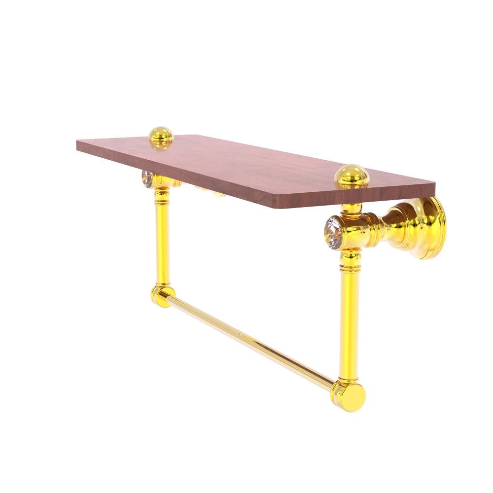 Allied Brass CC-1-22-TB-IRW-PB Carolina Crystal Polished Brass Wall mount Bathroom Shelf ( 22-in x 7-in x 5-in )