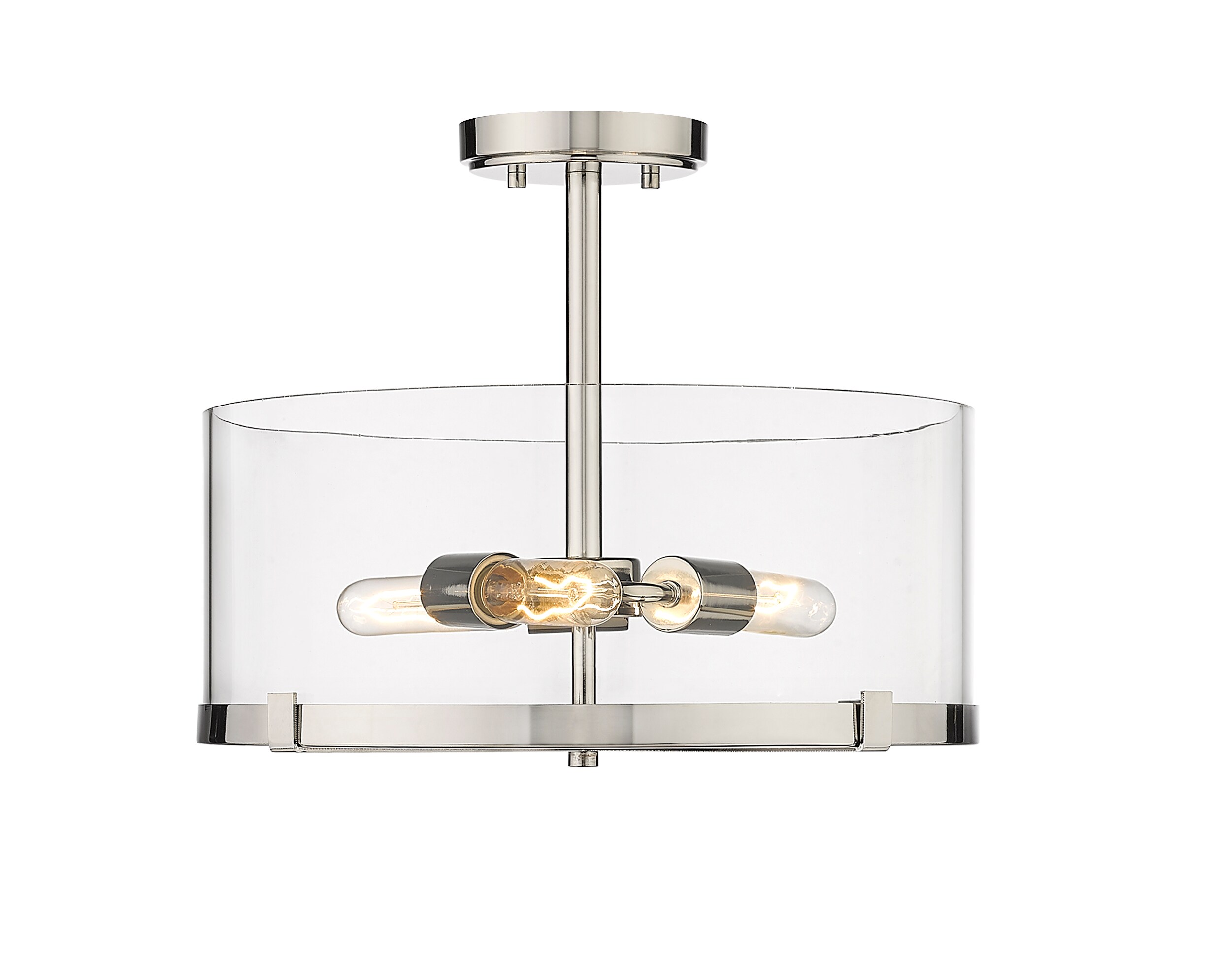 Callista 16.5" Polished Nickel and Glass Semi-Flush Mount