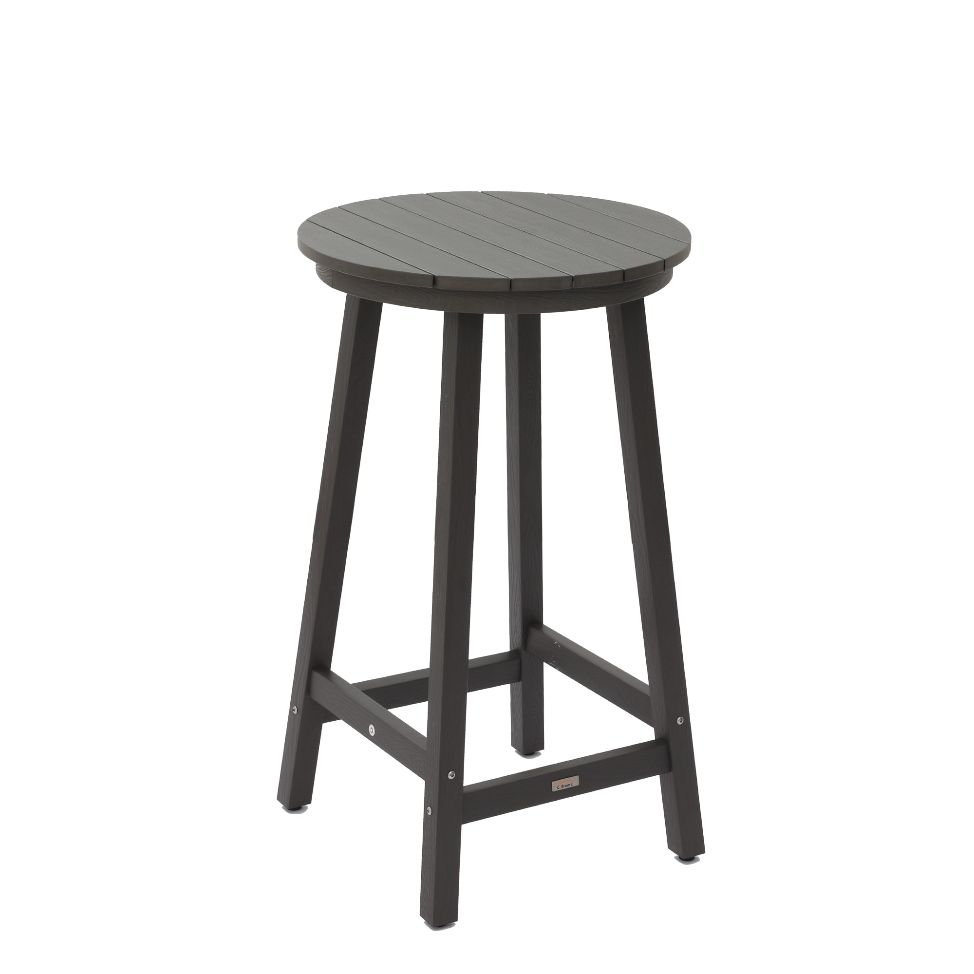 Clihome CL-B03-GY Patio Coffee Table Round Outdoor Bar height 24.02-in W x 24.02-in L