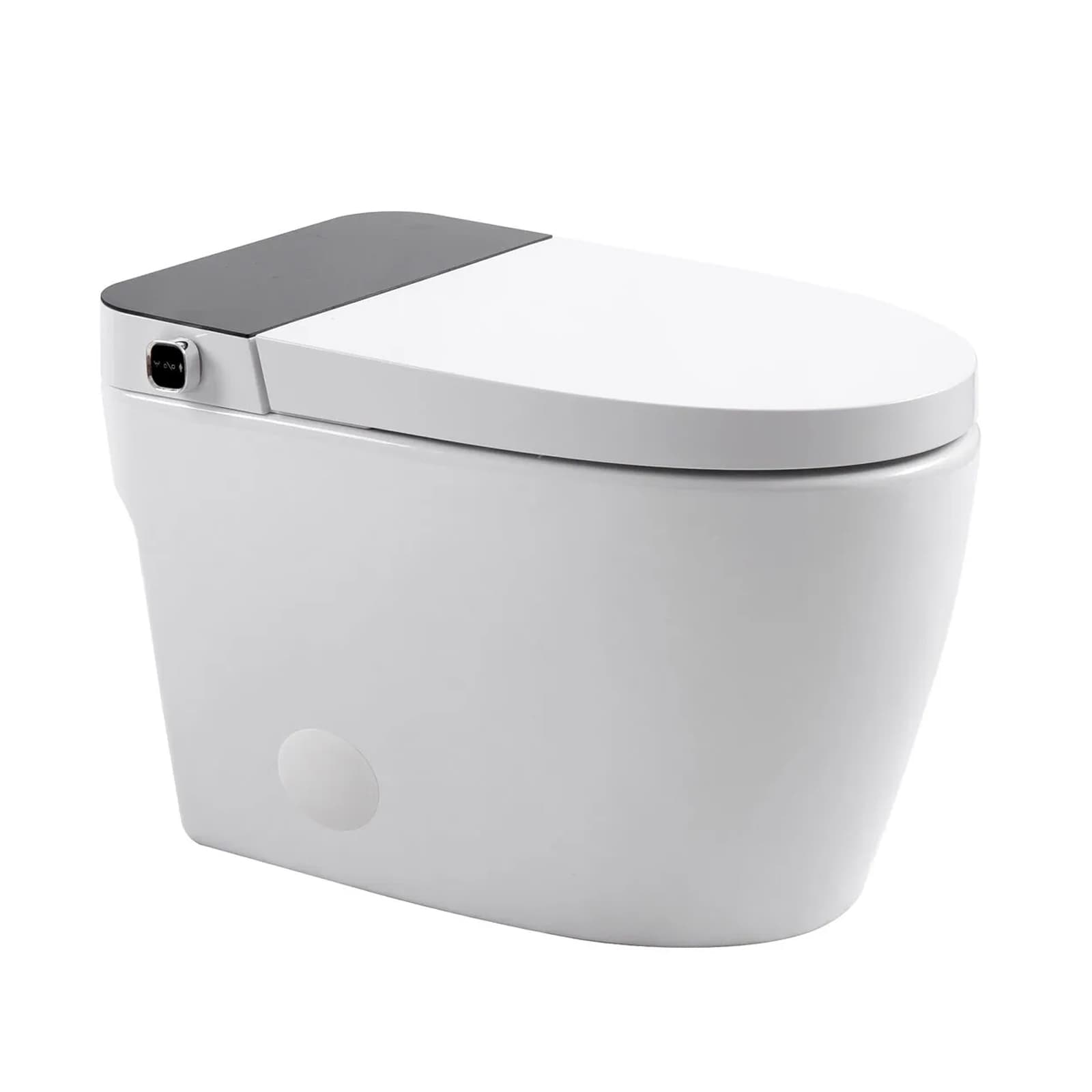 BWE SMTOILET-01 SmartFlow White Elongated Chair height 12-in Rough-In Touchless Smart Compatible Slow Close Feature 1-piece Bidet Function Toilet
