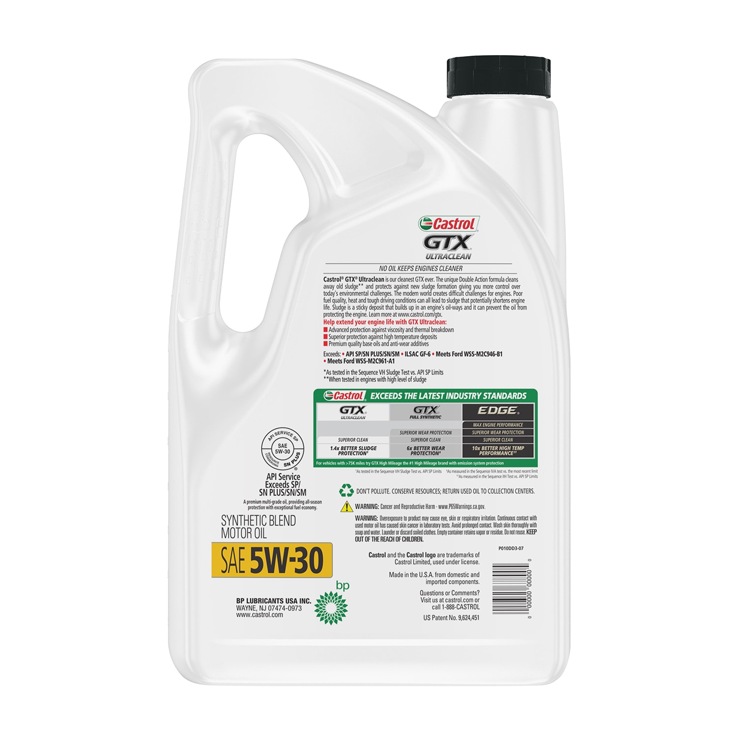 CASTROL GTX Ultraclean 5W-30 Synthetic Blend Motor Oil, 5 Quart in the  Motor Oil & Additives department at