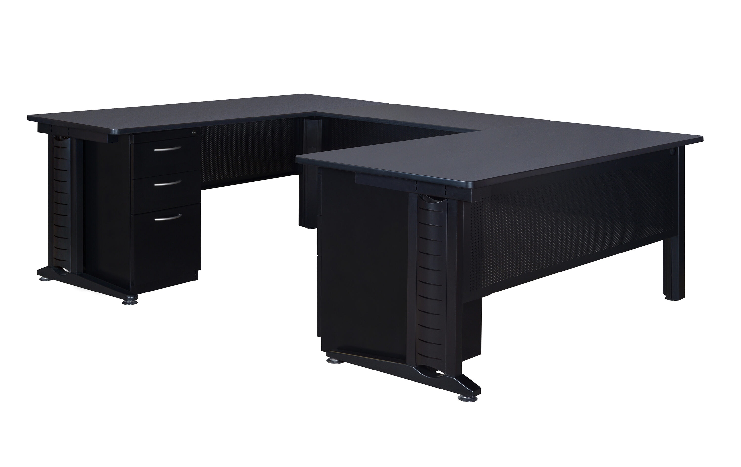 Regency MUD723042GY Fusion 96-in Gray Modern/Contemporary U-shaped desk