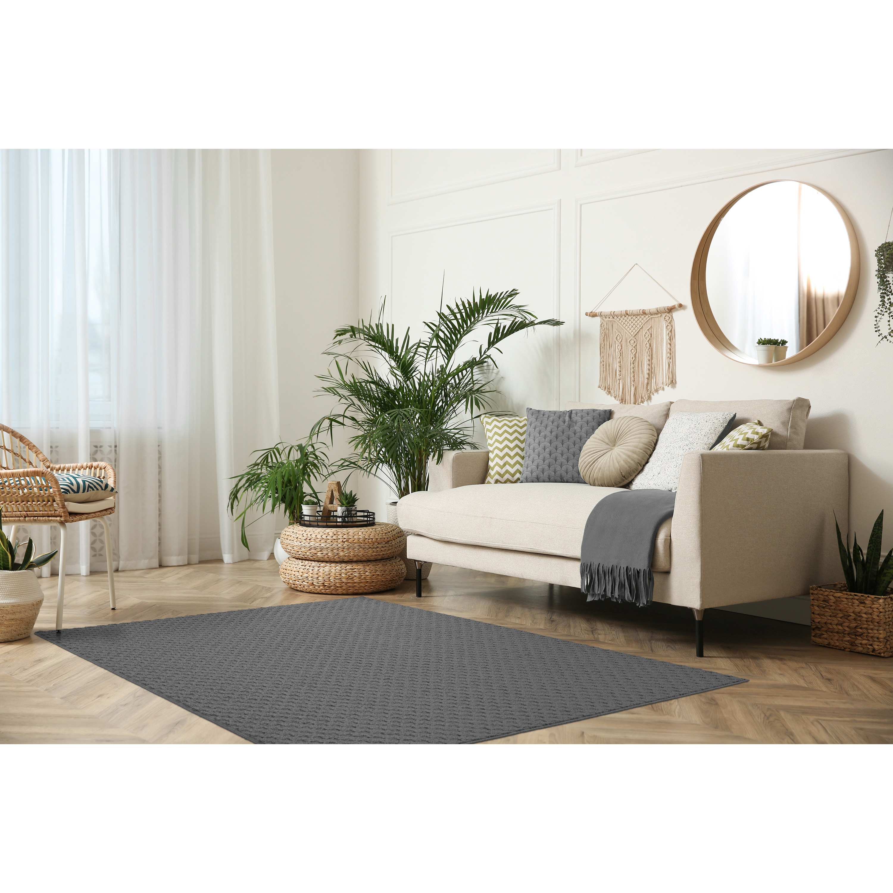 Garland Rug Town Square 4 X 6 (ft) Cinder Gray Indoor Solid Lodge Area ...