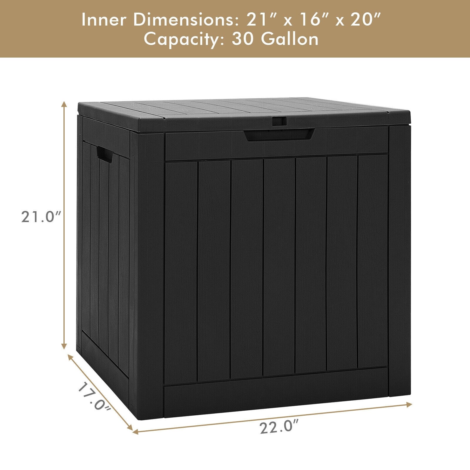 WELLFOR TDZ10310BK Deck-Boxes - View #2