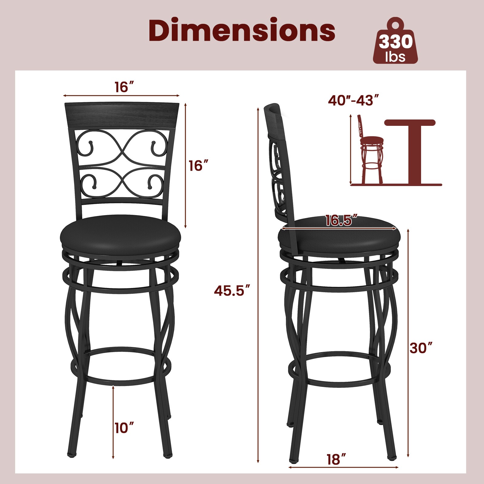 Slickblue D-CO-KD99376WH stools - View #6