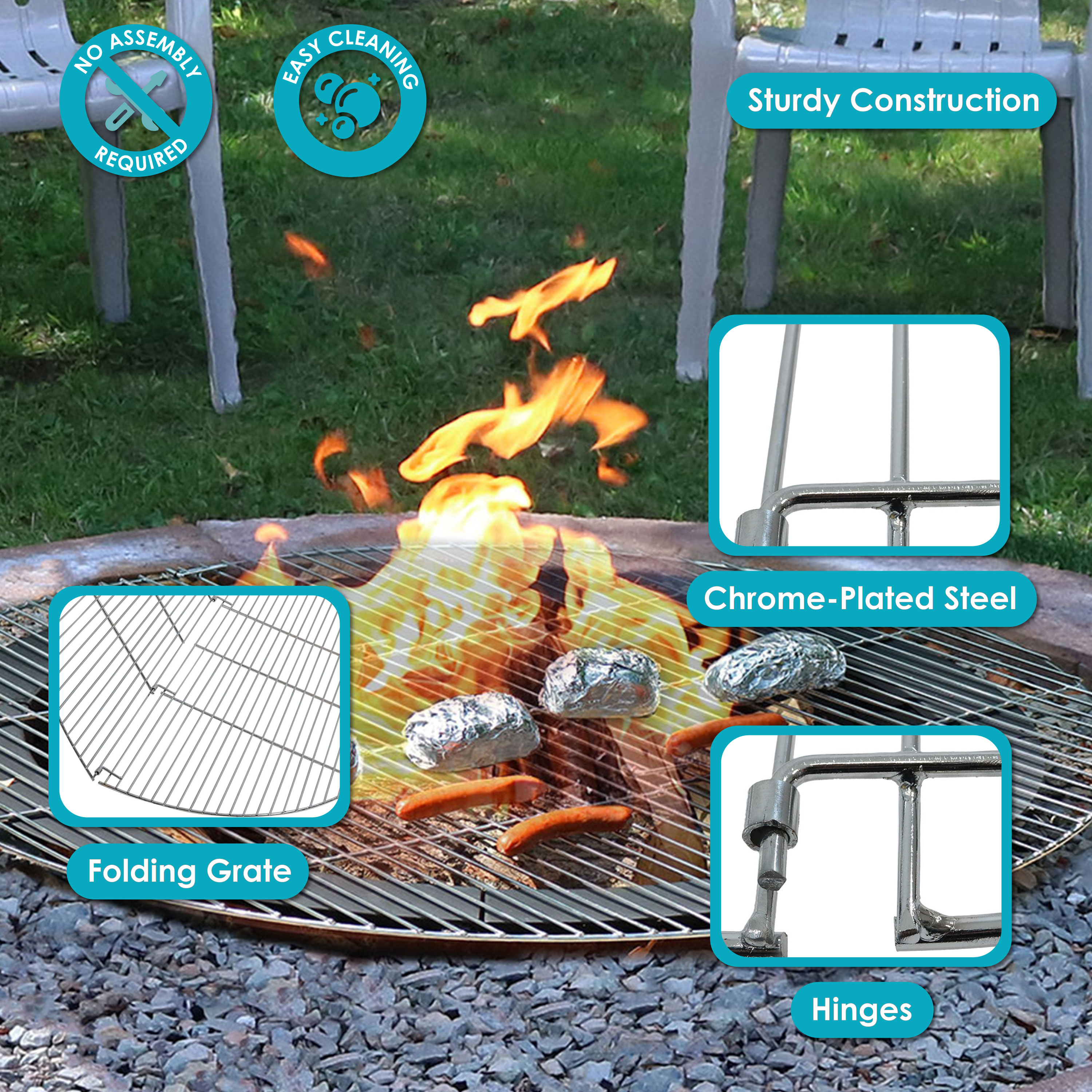 Sunnydaze Decor KF-FCG40 Gas-Grill-Cookgrates-Warmracks - View #5