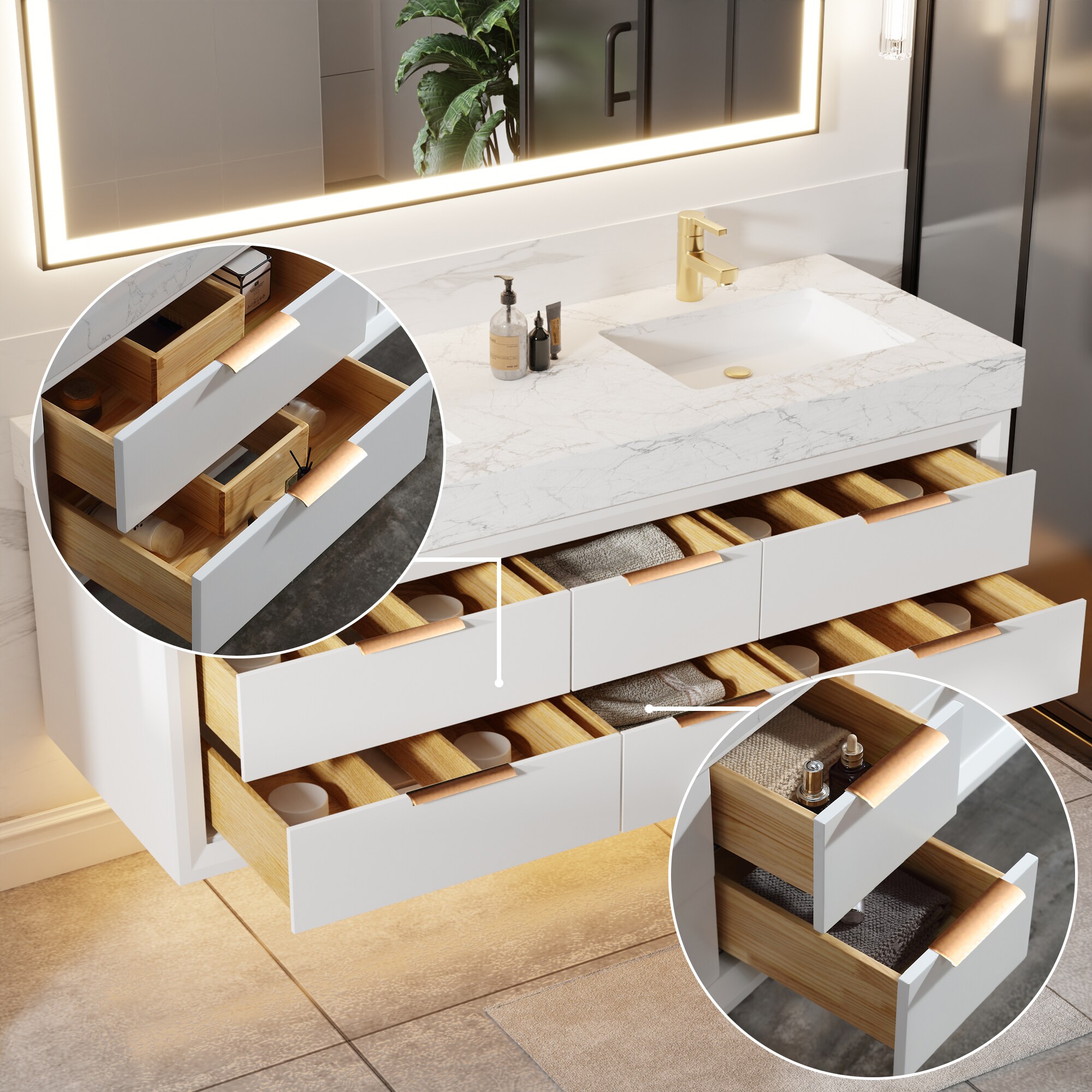 ExBrite XB6021V11DWH Bath-Vanity-Combo - View #4