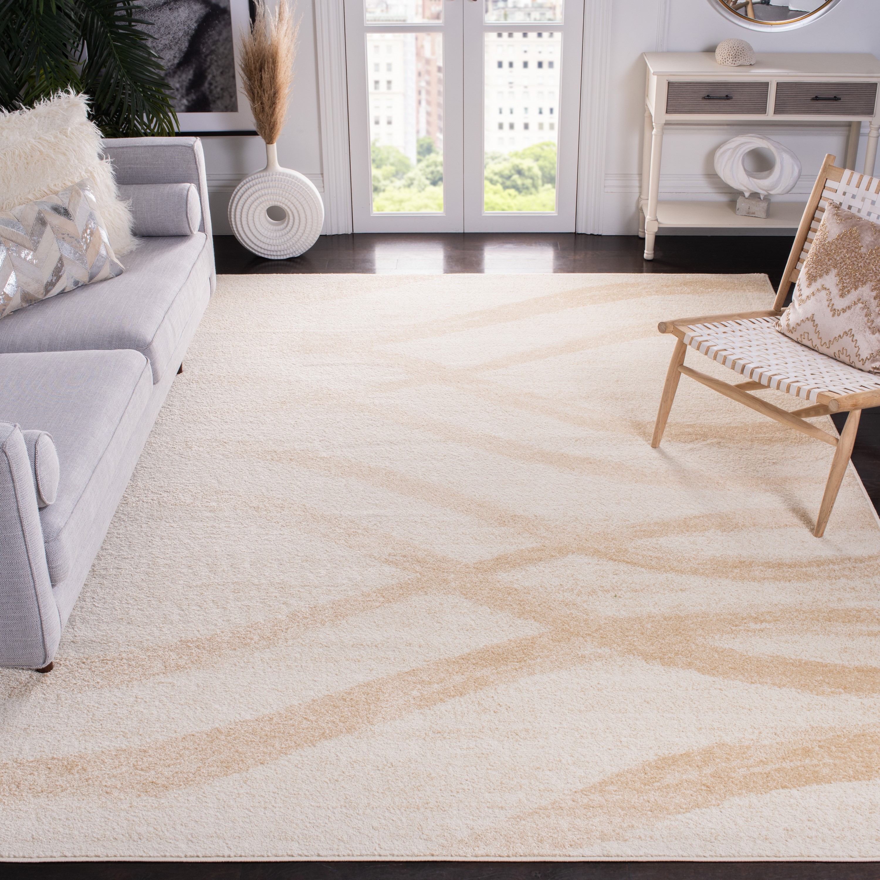 Safavieh ADR125W-1115 Adirondack Rosten 11 x 15 (ft) Loomed Polypropylene Cream/Champagne Rectangular Indoor Abstract Lodge Area rug